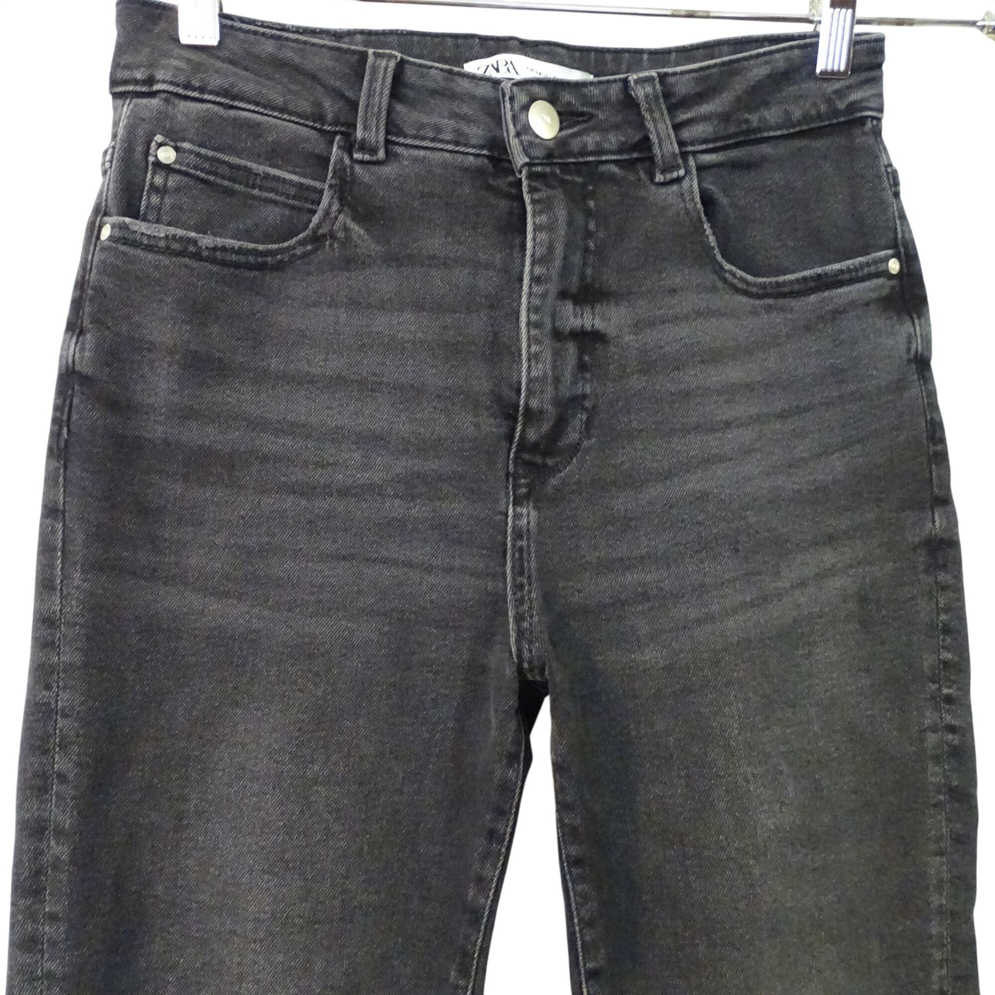Zara Zara Black Washed Boot Flare Jeans Women Size 8 High Rise Size 30" / US 8 / IT 44 - 2 Thumbnail