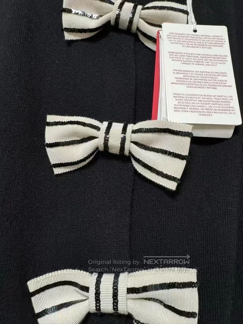 Valentino Valentino A black bow knitted cardigan Size M / US 6-8 / IT 42-44 - 4 Thumbnail