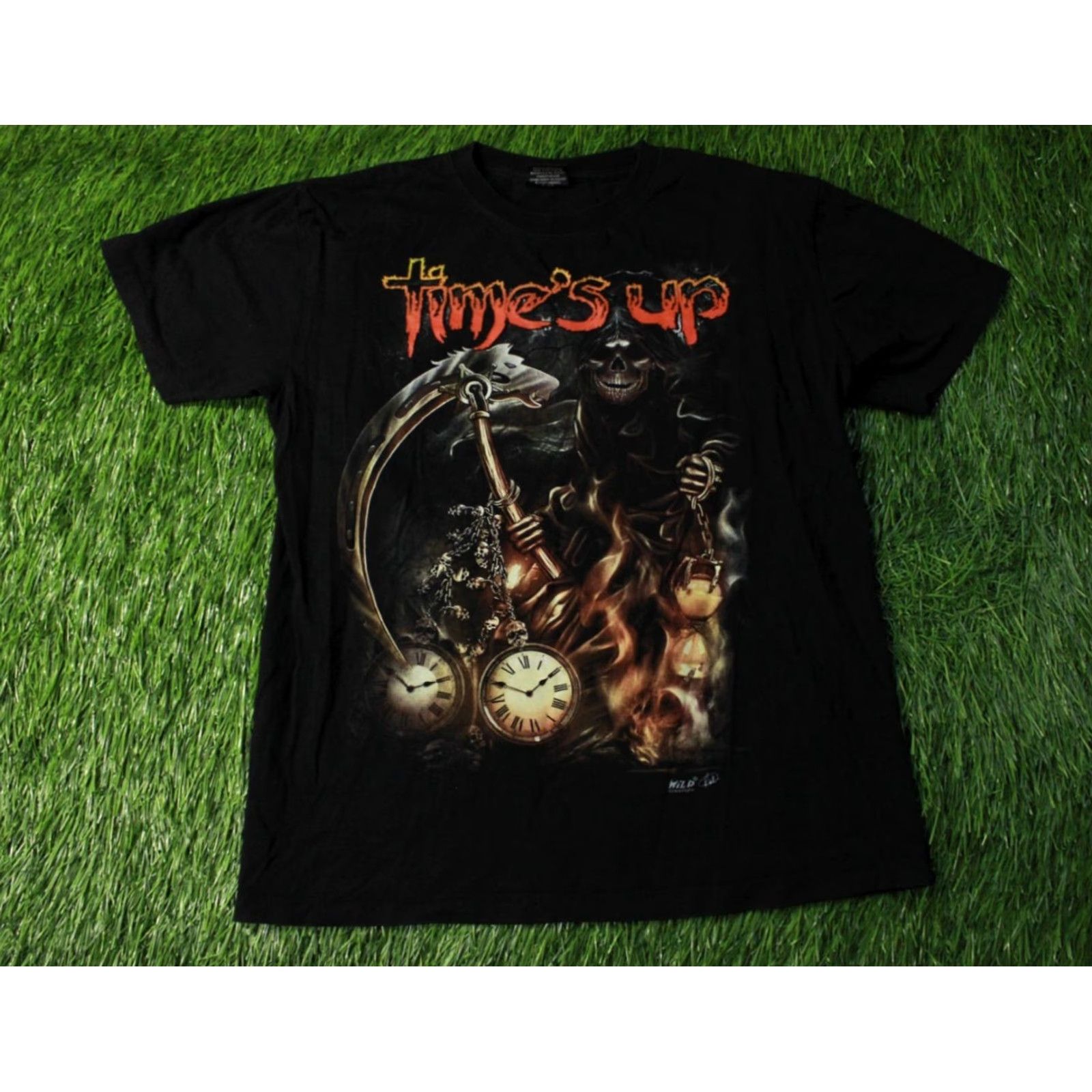 Vintage TIME'S UP WILD SHIRT MEN L Black Time's Up Grim Reaper 2010s Vintage? Wait no - Original 100% Cotton T-Shirt Large Men Black Time's Up Shirt Size US L / EU 52-54 / 3 - 2 Thumbnail