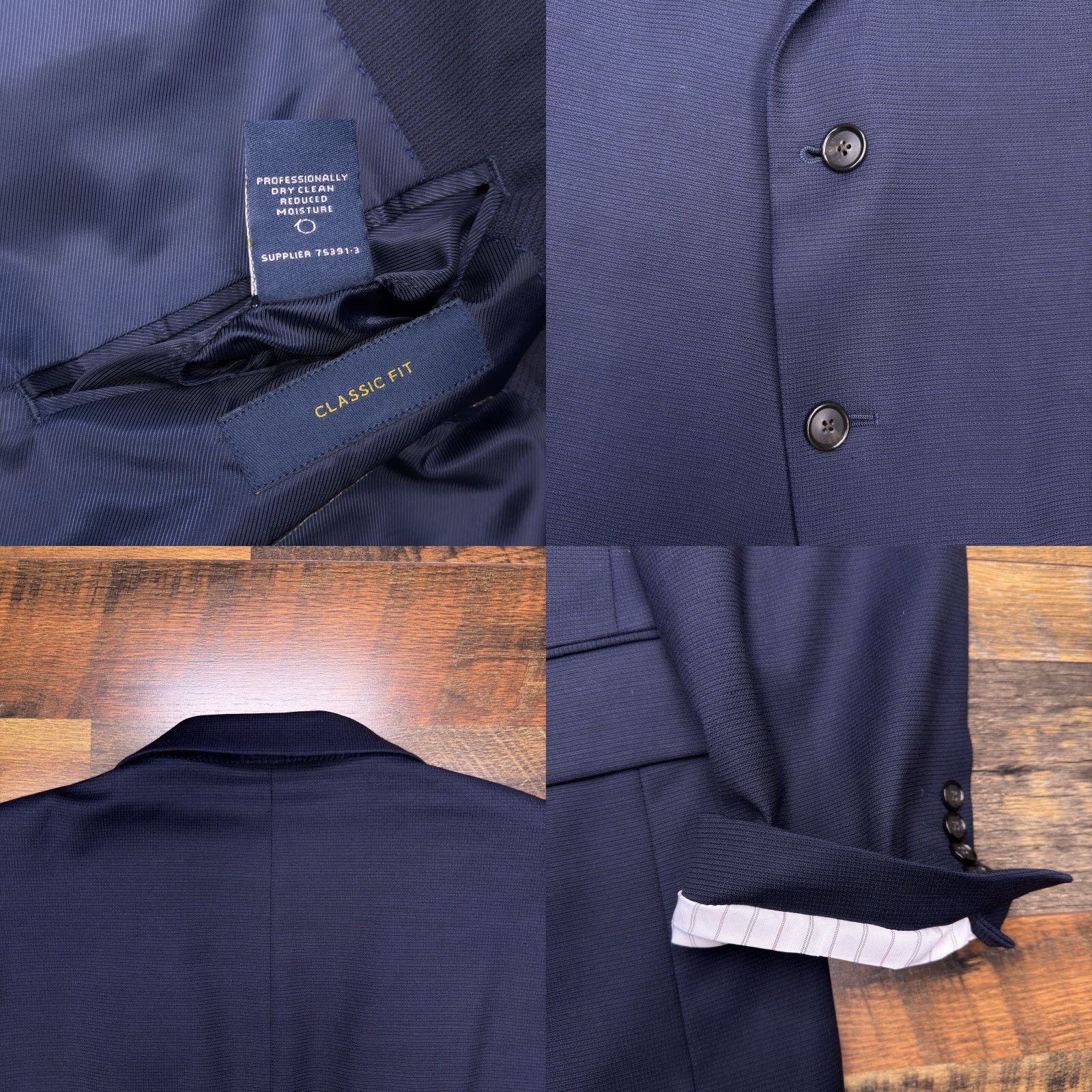 Stafford Stafford Sport Coat Blue 52R Big & Tall Single-Breasted Notch Lapel 2-Button Classic Fit Blazer Size 52R - 8 Thumbnail
