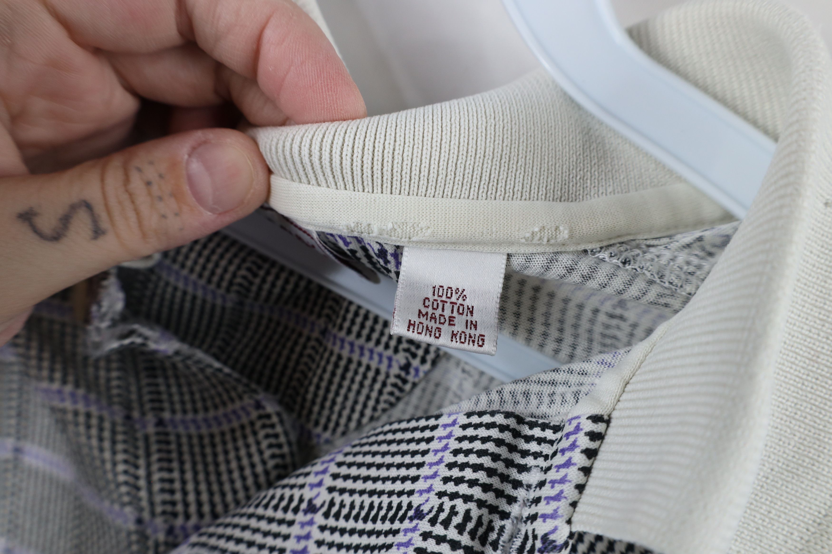 Vintage Vintage 90s Streetwear Houndstooth Checkered Golf Polo Shirt Size US M / EU 48-50 / 2 - 10 Thumbnail