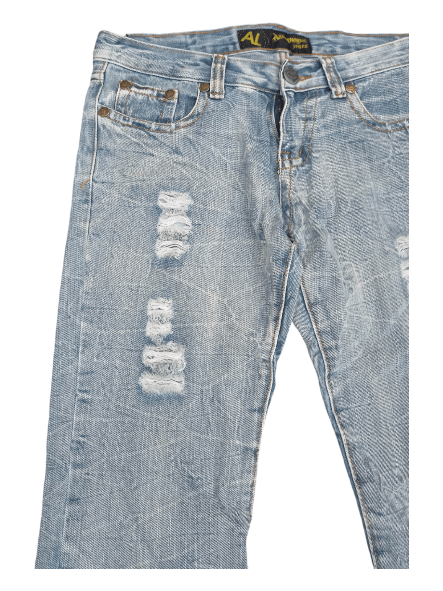 Japanese Brand Alcapone Japan Whiskered Distressed Flared Jeans Size US 30 / EU 46 - 4 Thumbnail