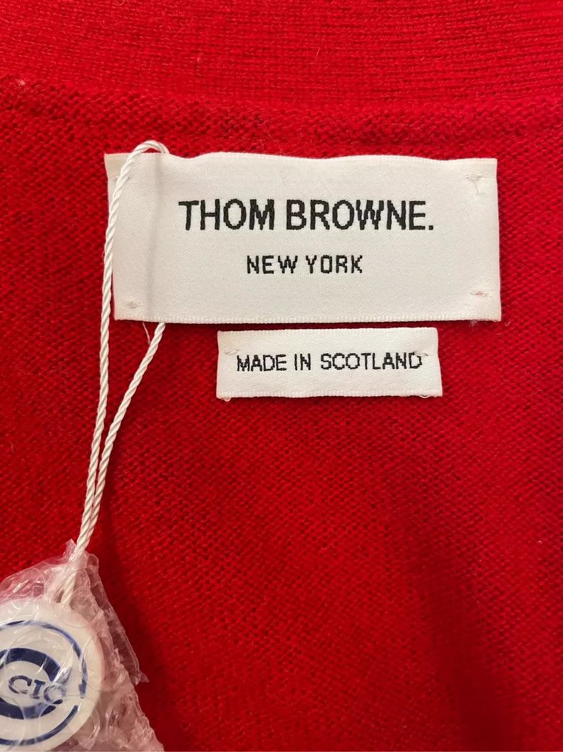 Thom Browne Thom Browne Red four stripe cashmere sweater Size S / US 4 / IT 40 - 6 Thumbnail