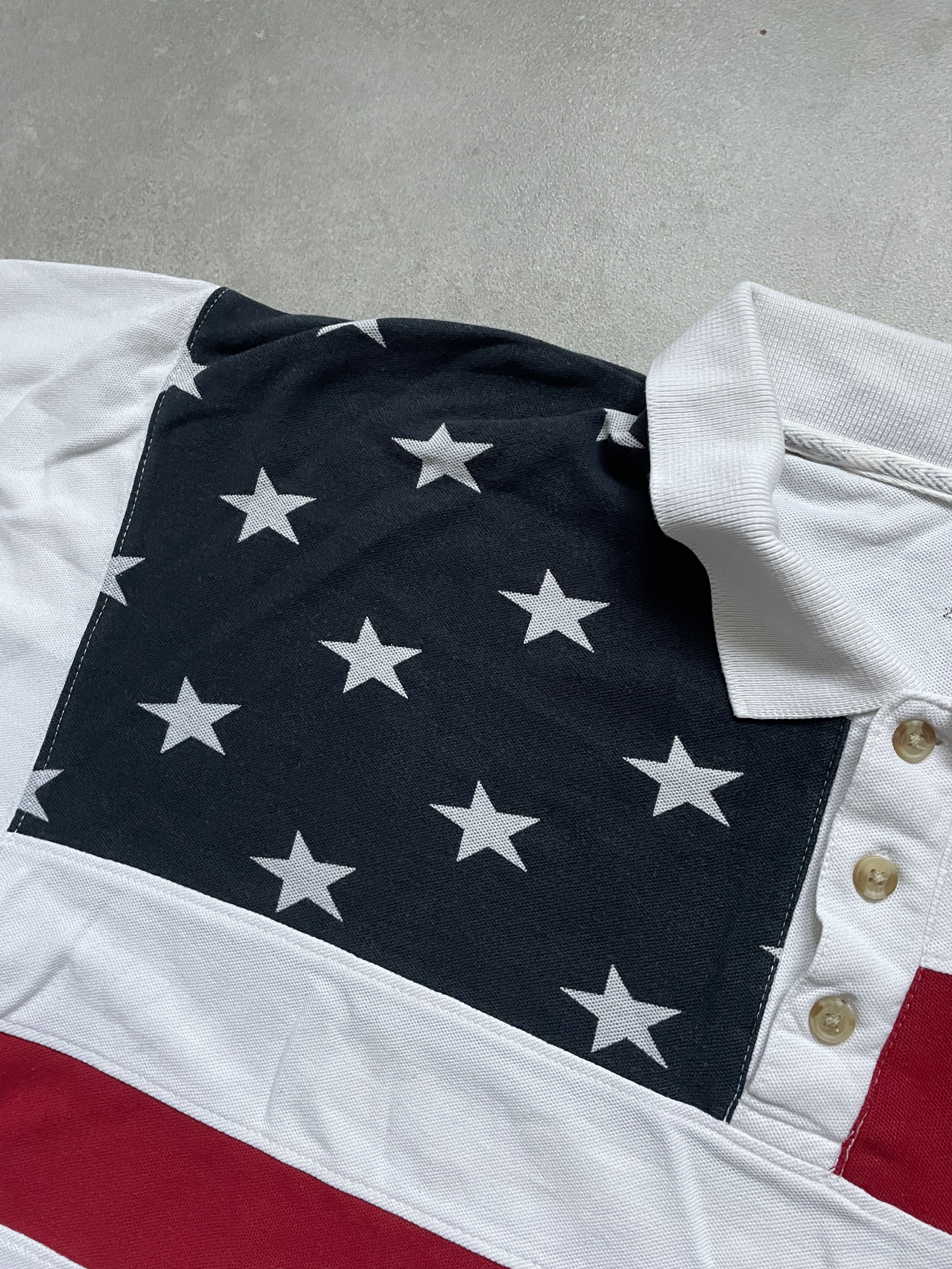 Swagger Y2K USA FLAG STRIPE CHIEF KEEF TYPE POLO TEE Size US XXL / EU 58 / 5 - 2 Thumbnail