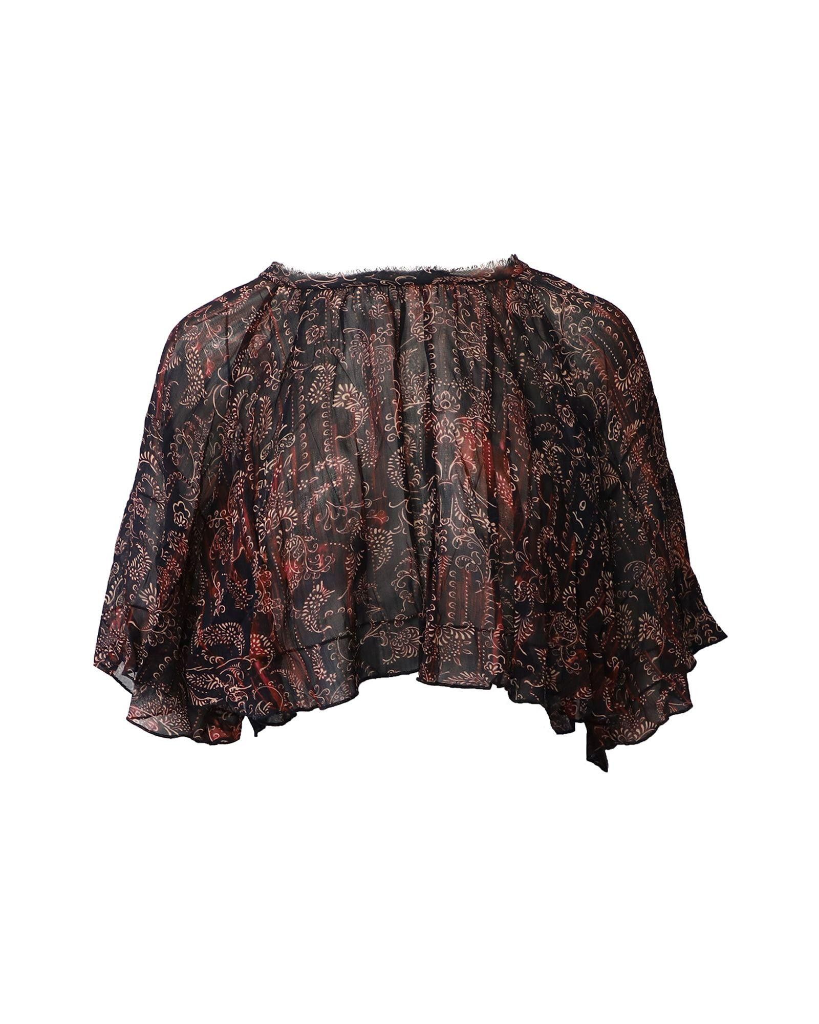 image of Iro Sheer Paisley Crop Blouse With Beautiful Prints, Women's (Size XS)