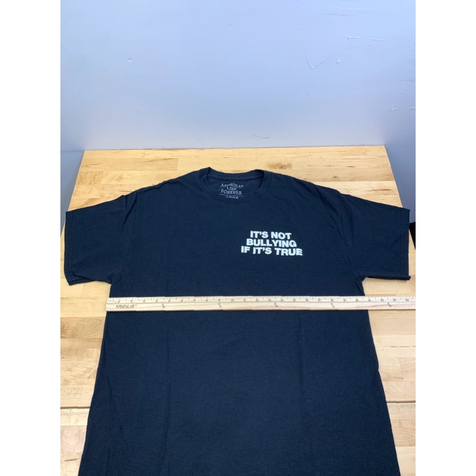 Olive A**holes Live Forever Shirt Mens L Black Graphic Print Short Sleeve Crew Neck Funny T-Shirt 12382 Size US L / EU 52-54 / 3 - 5 Thumbnail