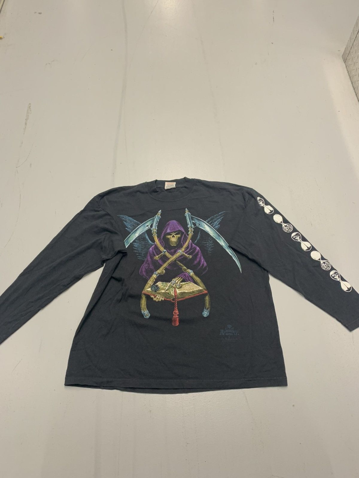 Vintage Vintage Alchemy Gothic Reaper Long Sleeve T-Shirt Size US XL / EU 56 / 4 - 1 Thumbnail
