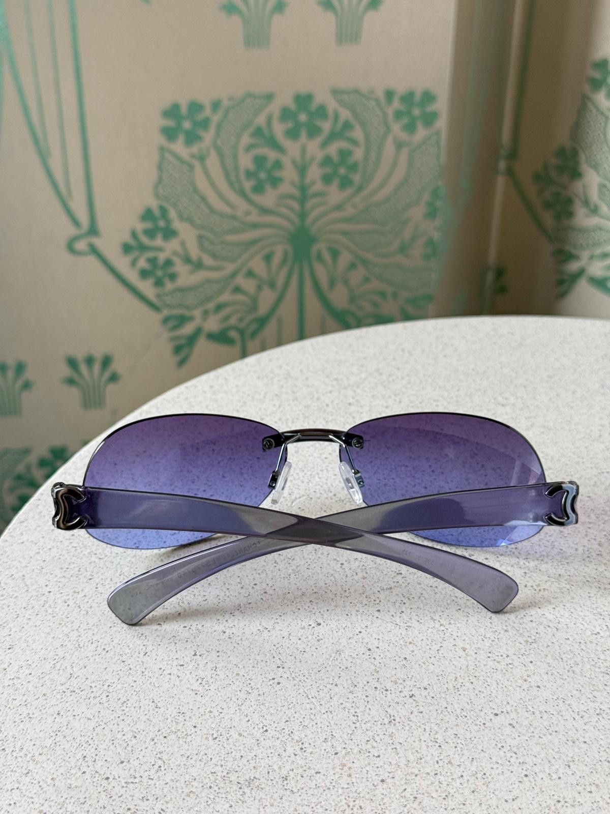 Chanel Vintage Chanel Sunglasses Oval Rimless CC Logo Purple 4034 Size ONE SIZE - 11 Thumbnail