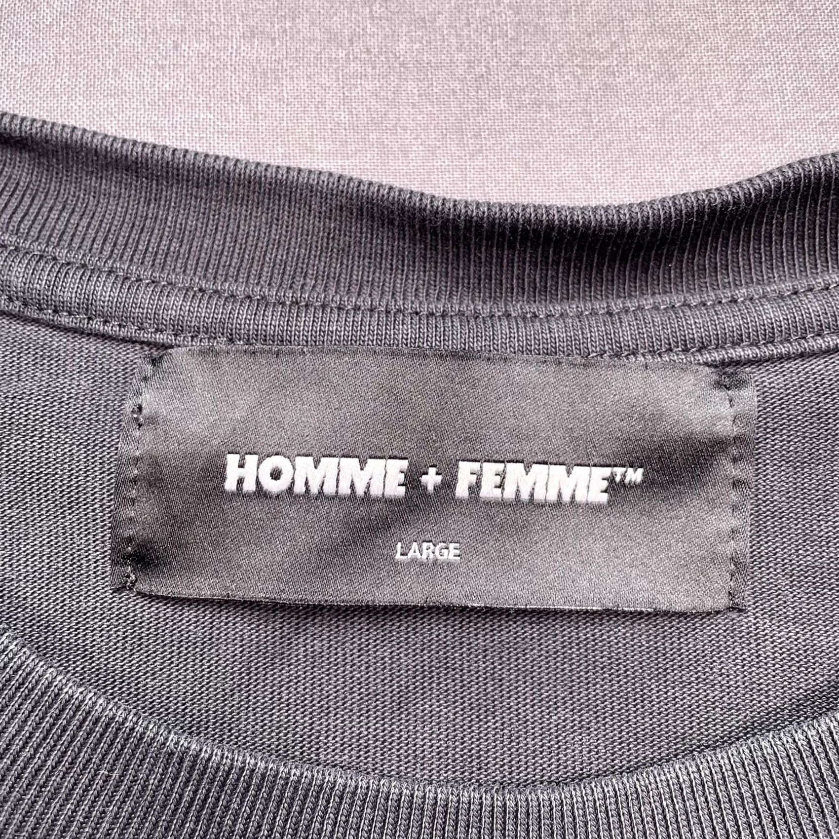 Vintage HOMME + FEMME Shirt Mens Large Black Graphic Logo Crewneck Jersey Cotton Tee Size US L / EU 52-54 / 3 - 3 Thumbnail