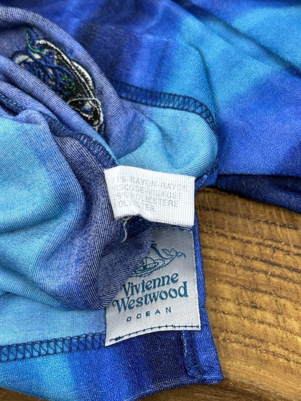 Vivienne Westwood 90s Vintage Vivienne Westwood Ocean Striped Rayon T-Shirt Size US M / EU 48-50 / 2 - 11 Thumbnail