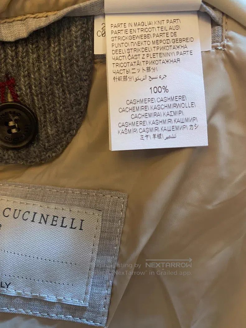 Brunello Cucinelli Brunello Cucinelli Down coat, 100% cashmere Size US M / EU 48-50 / 2 - 8 Thumbnail