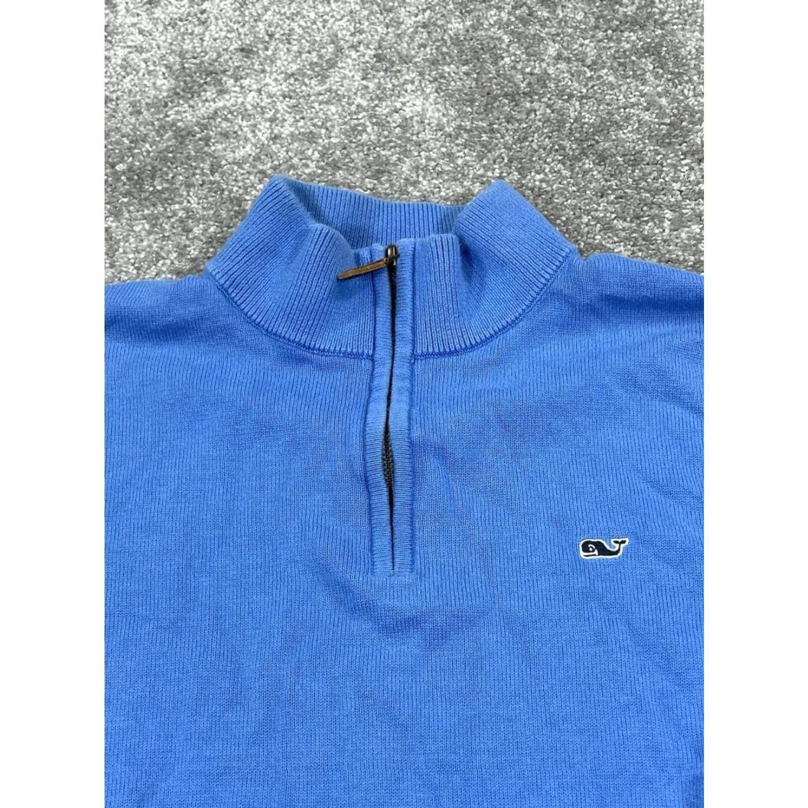 Vineyard Vines Vineyard Vines Sweater Mens Small Blue Cotton Golf Knit Quarter Zip Size US S / EU 44-46 / 1 - 2 Thumbnail