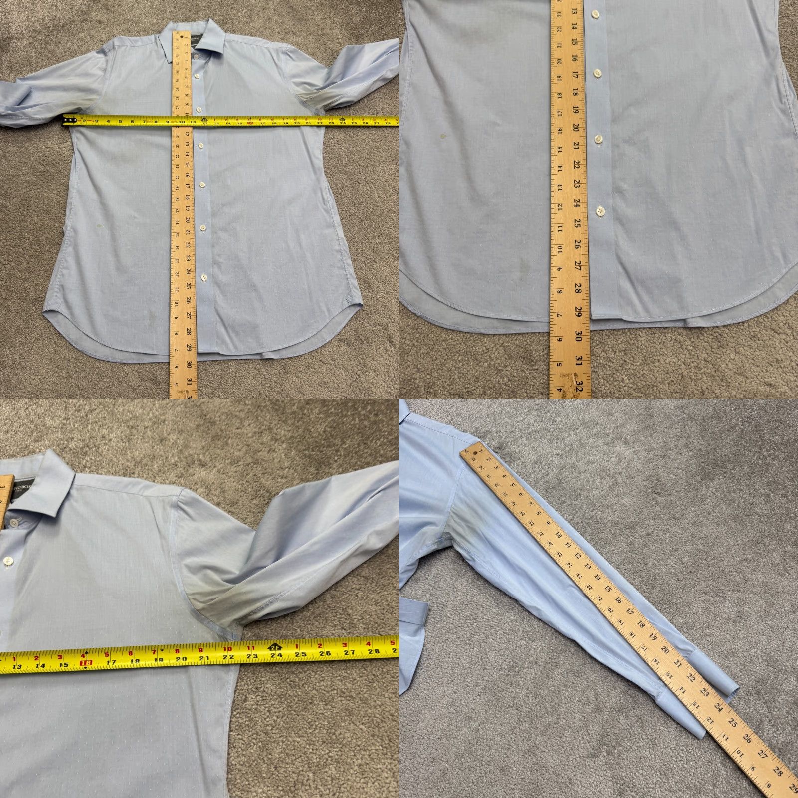 Bonobos Bonobos Slim Fit Dress Shirt Mens 15.5 34 Blue Cotton Nylon Long Sleeve Classic Shirt Size 40R - 9 Thumbnail