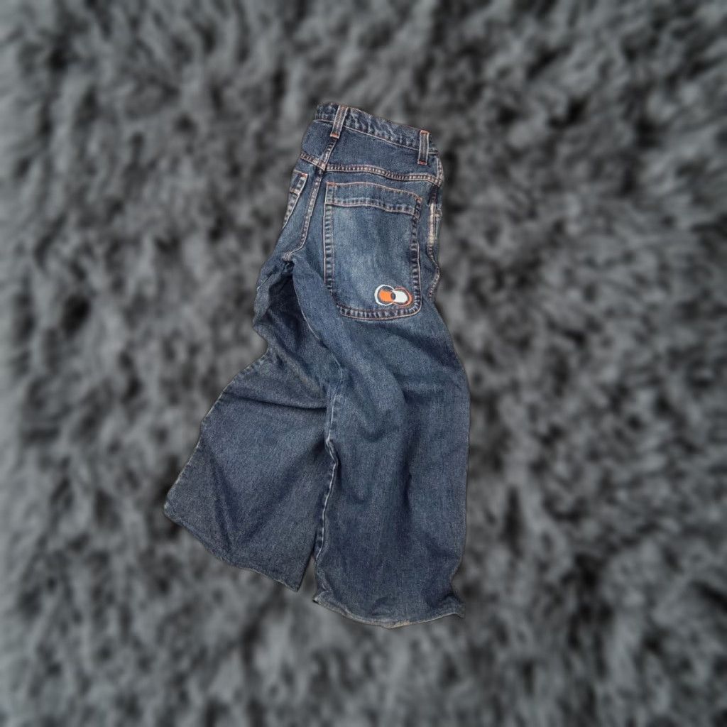 JNCO VINTAGE Rare 90s JNCO Girlie‎ 1067 Double Barrel Denim Wide Leg Baggy Jeans USA Made Jeans 29 Blue 5-Pocket Relaxed Mens Womens Size US 29 - 1 Thumbnail