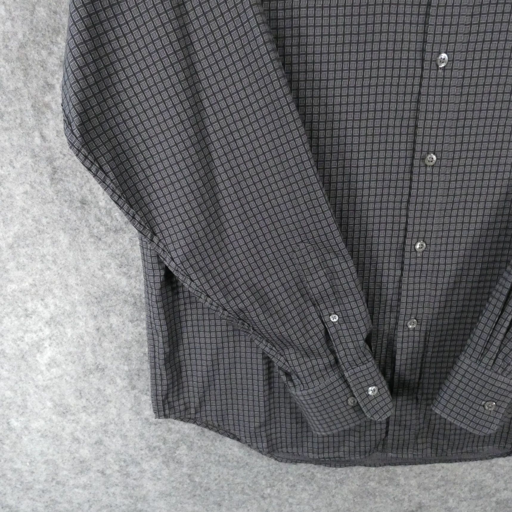 BUGATCHI Bugatchi Shirt Mens Large Classic Fit Long Sleeve Button Up Gray Plaid Size US L / EU 52-54 / 3 - 4 Thumbnail