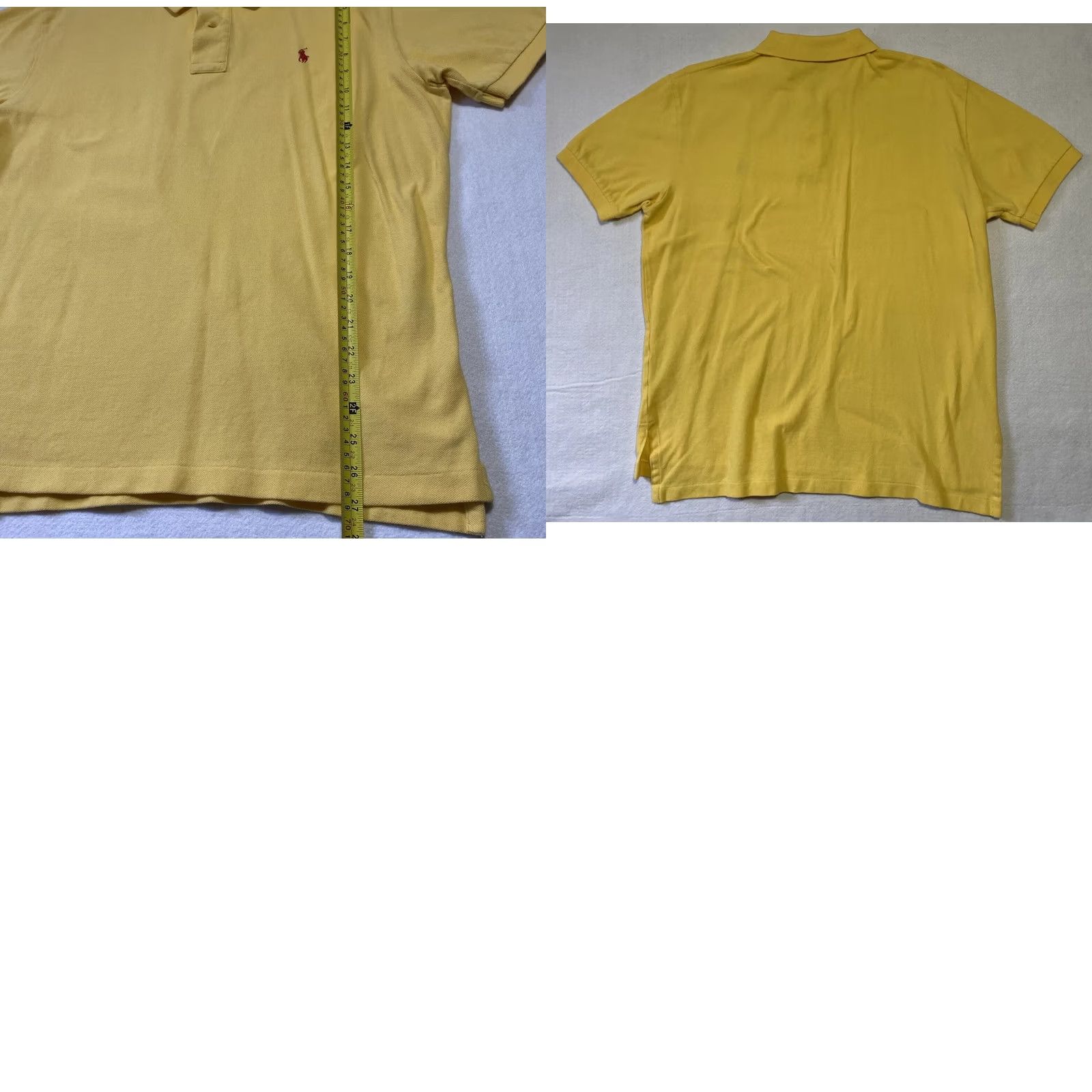 Polo Ralph Lauren Polo Ralph Lauren Polo Shirt Men's Short Sleeve L Cotton Yellow Solid Logo Classic 100% Cotton Regular Fit Size US L / EU 52-54 / 3 - 8 Thumbnail