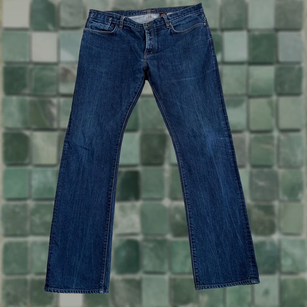 John Varvatos John Varvatos USA Bowery Slim Straight Jeans Men 38x34 Blue Denim Button Fly 5-Pocket Regular Fit Old Town? Size US 38 / EU 54 - 1 Thumbnail