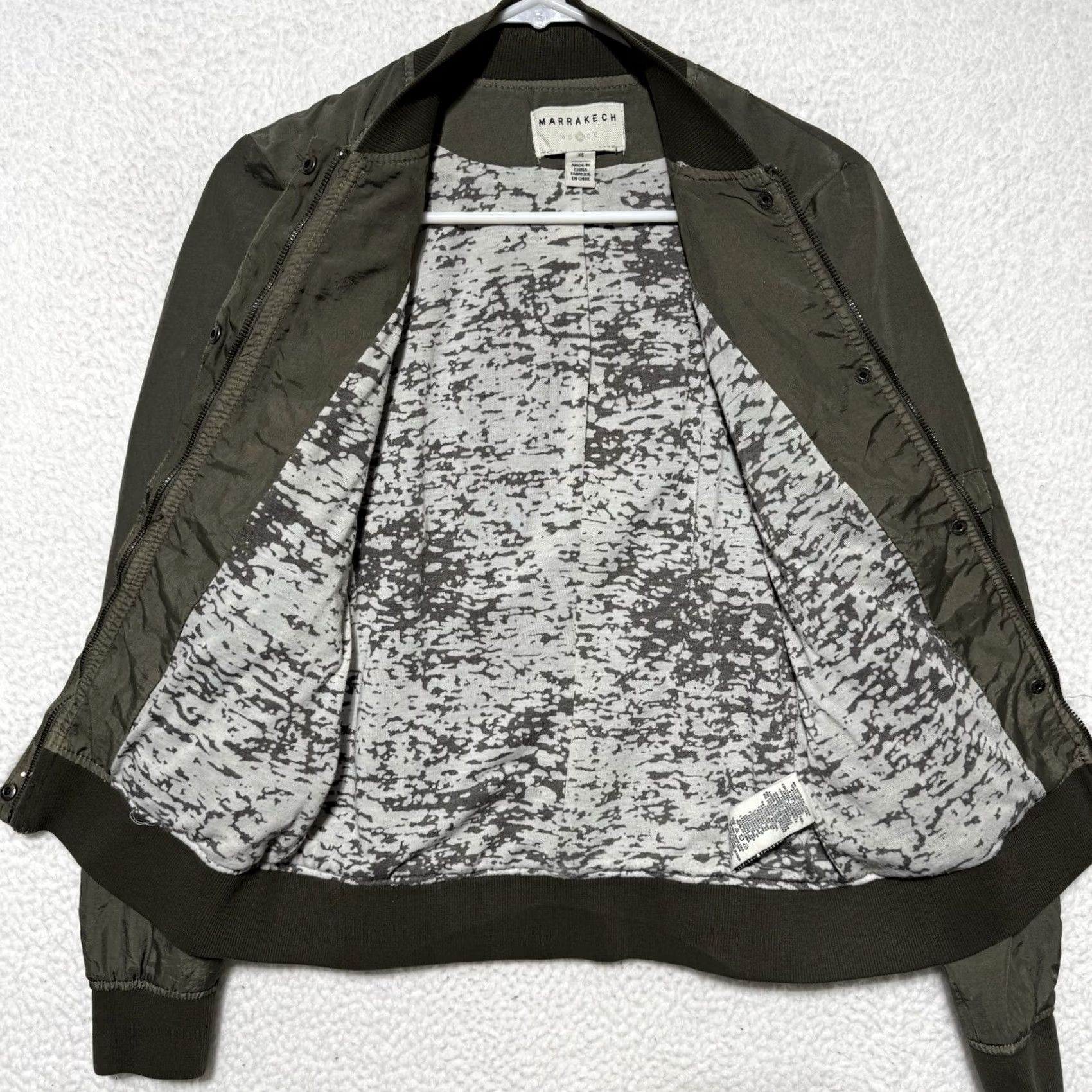 Anthropologie Marrakech Jacket Womens XS Green Bomber Full Zip Snap Moto Jacket Motorcycle Style Casual Workwear Confirms Regular Women XS Green Jacket Size XS / US 0-2 / IT 36-38 - 5 Thumbnail