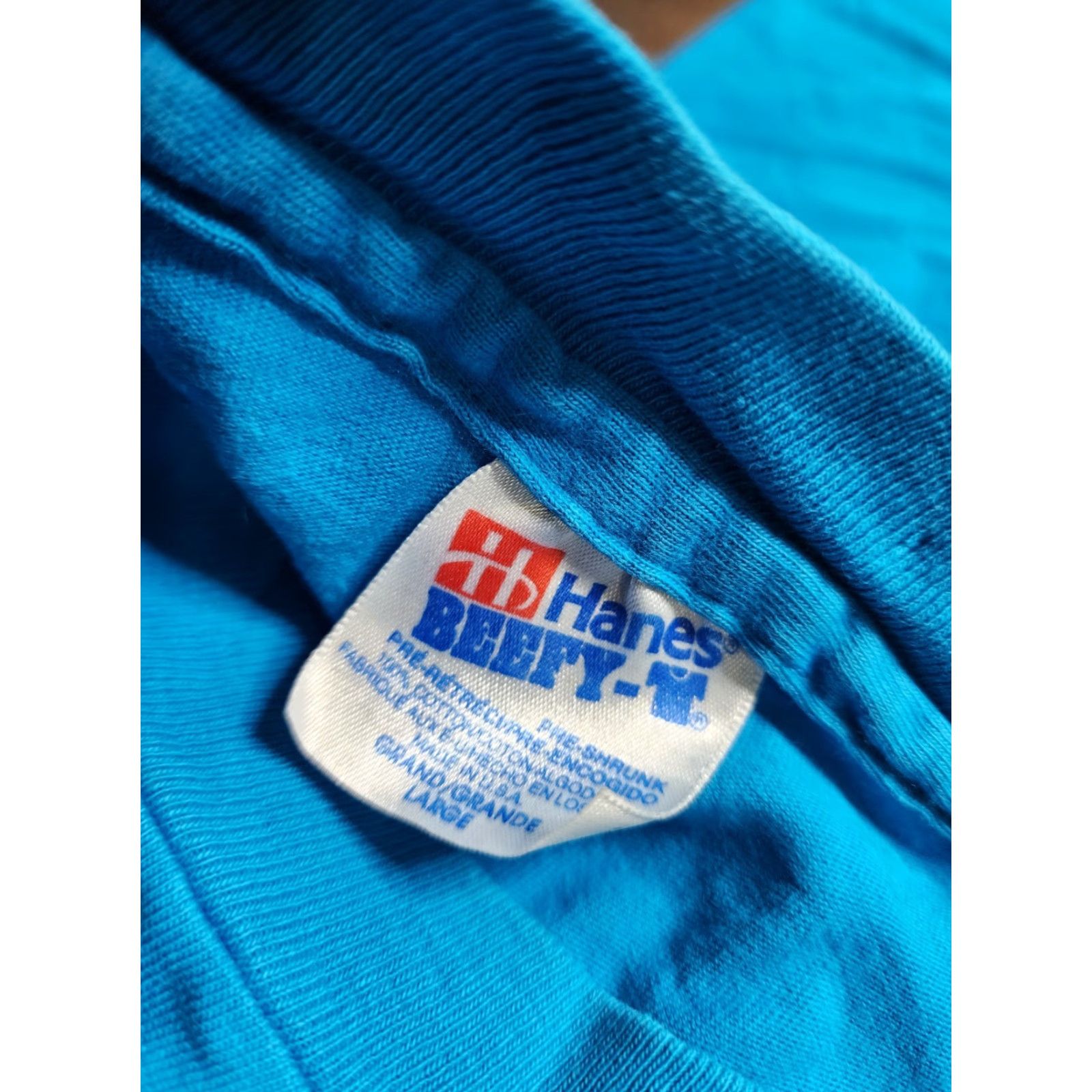 Hanes VINTAGE Hanes Marine Mammal Research Program T Shirt Adult L Blue 90s Rescue Graphic Tee Mens Size US L / EU 52-54 / 3 - 7 Thumbnail