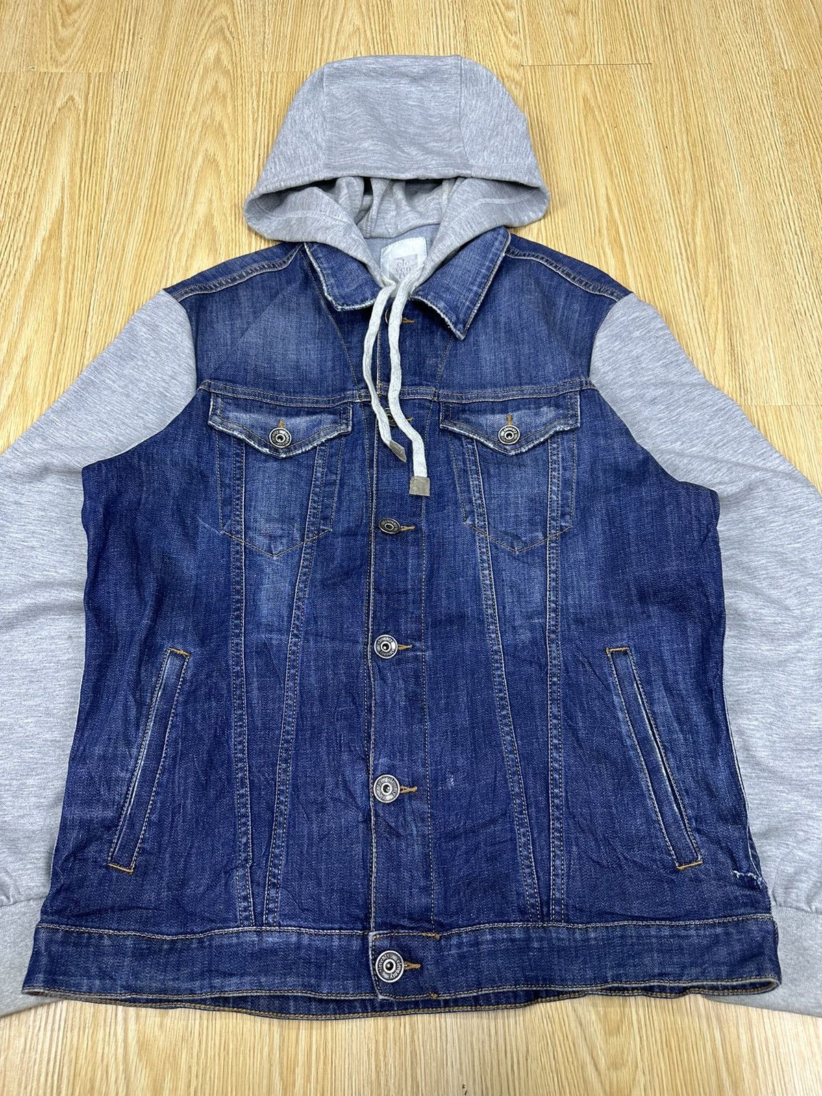Eleventy Eleventy Denim Hoodie Made In Italy Jacket Z210 Size US L / EU 52-54 / 3 - 3 Thumbnail