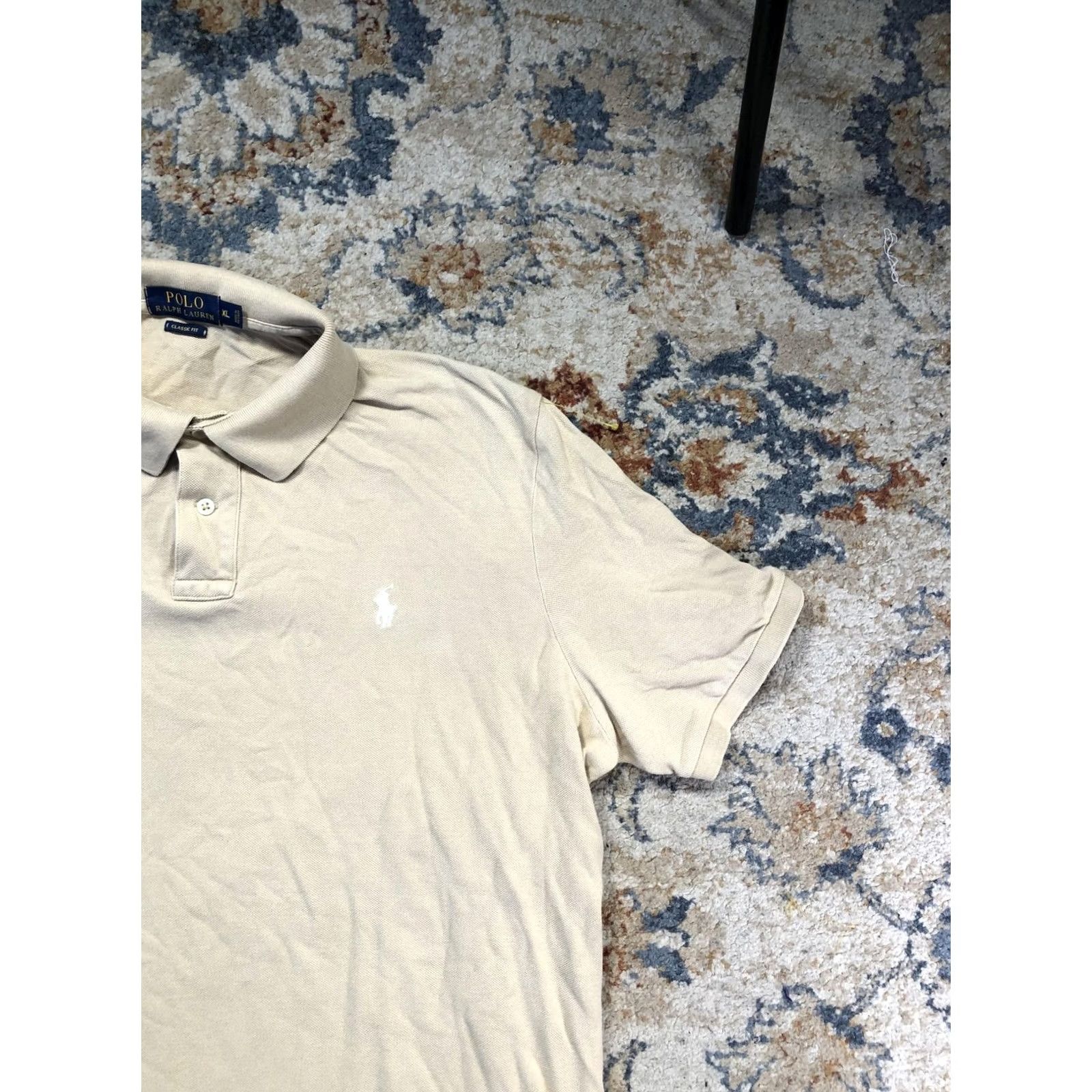 Polo Ralph Lauren Polo Ralph Lauren Polo Shirt Mens XL Beige Classic Fit Pony Logo Short Sleeve Size US XL / EU 56 / 4 - 4 Thumbnail
