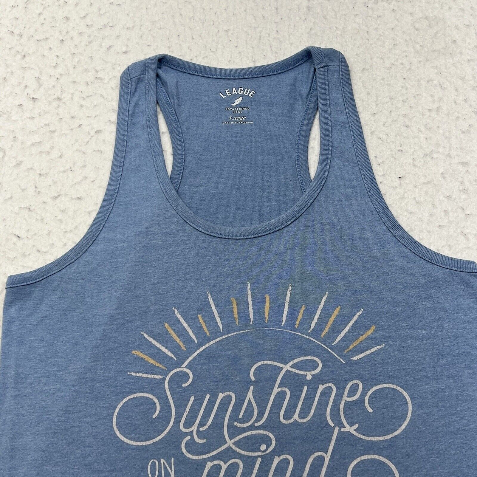 Other League Large Blue Tank Top Sunshine Mind Lake Burton Georgia Size L / US 10 / IT 46 - 2 Thumbnail