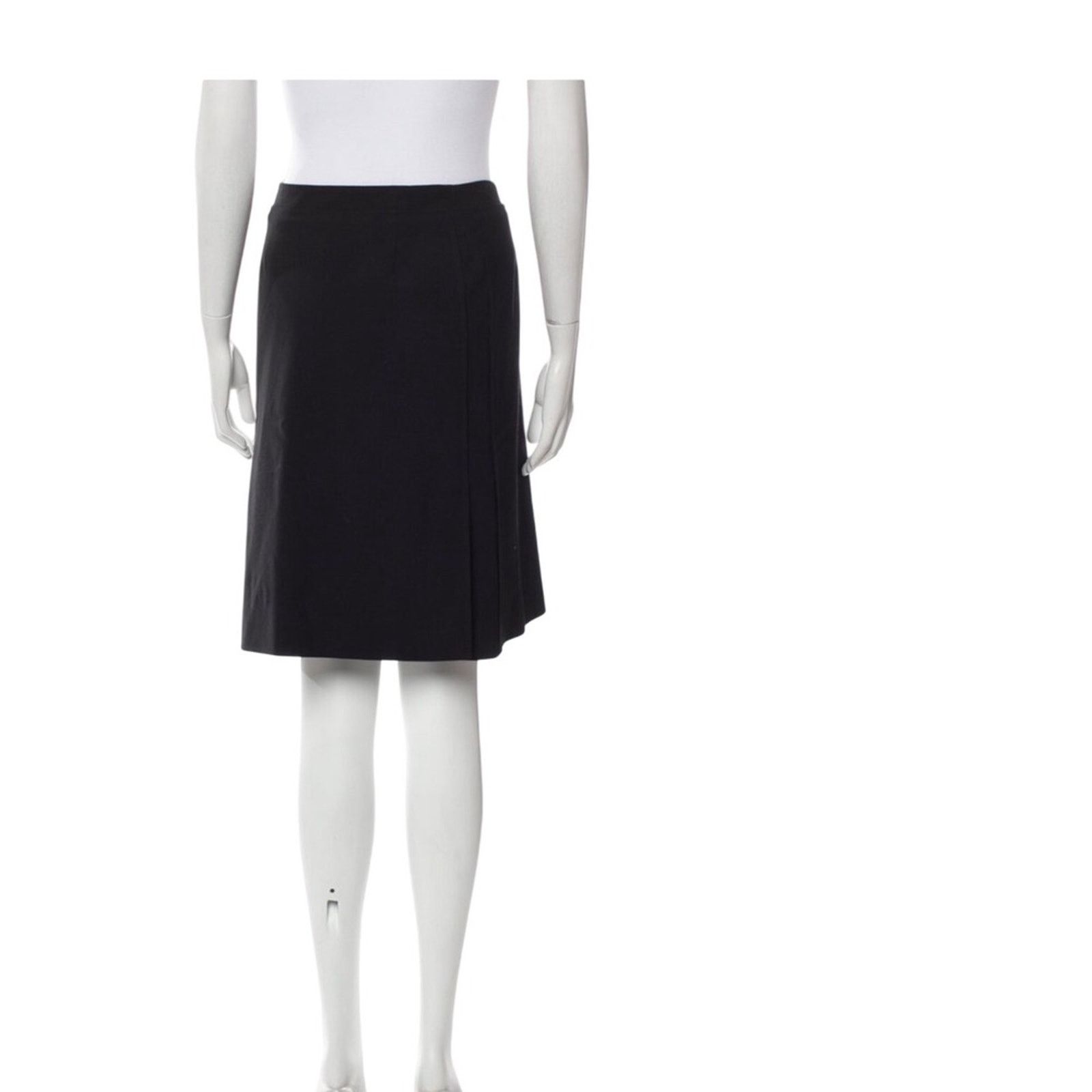 Giorgio Armani Giorgio Armani Black Virgin Wool Knee Length Skirt Size M Size 22" - 1 Thumbnail