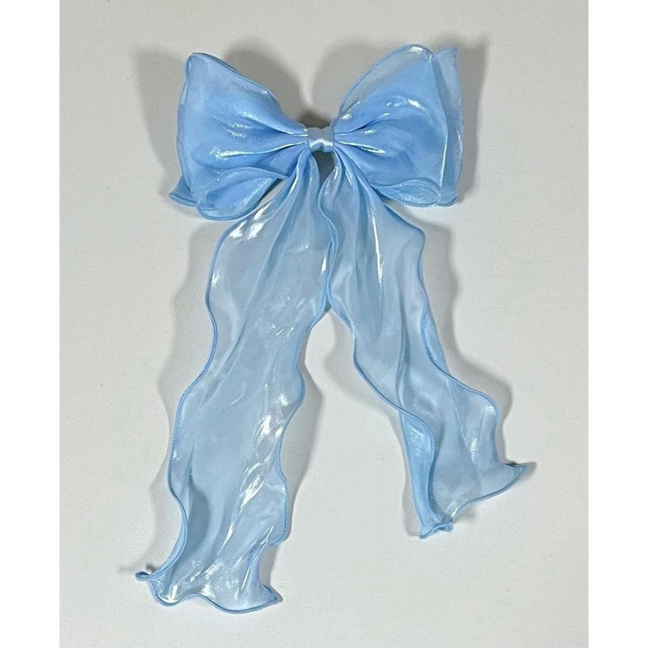 Japanese Brand × Vintage Blue Frill Bow Hair Clip Accessory 🩵 #hair #bow #kawaii Size ONE SIZE - 2 Thumbnail