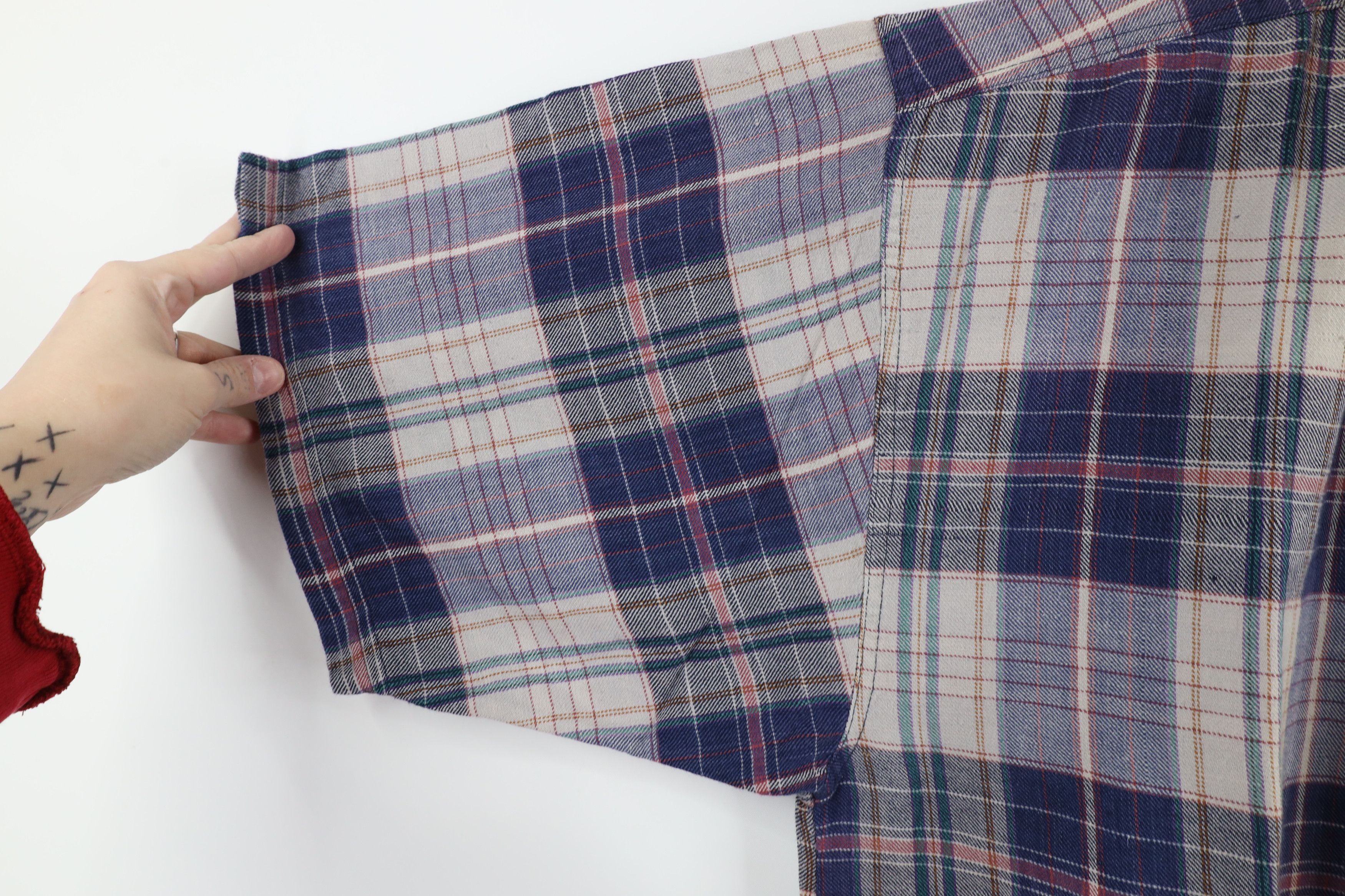 Vintage Vintage 90s Streetwear Collar Flannel Button Shirt Plaid Size US XL / EU 56 / 4 - 7 Thumbnail