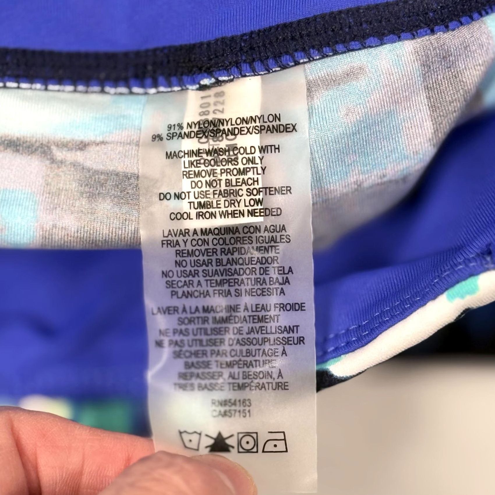 Calvin Klein Calvin Klein Performance Leggings XL Cropped Blue Abstract Print Ankle Activewear Womens Size 40" / US 18 - 5 Thumbnail