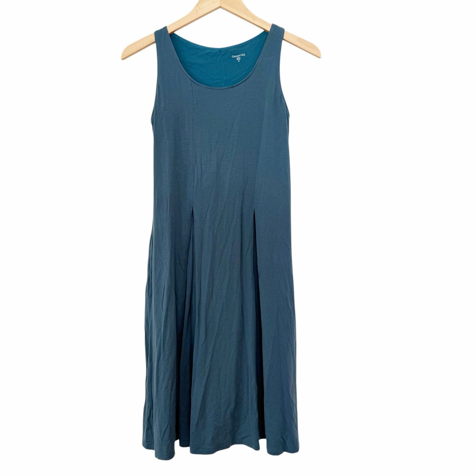 Other Garnet Hill Green Tencel Sleeveless Dress Sz XS Size XS / US 0-2 / IT 36-38 - 1 Thumbnail