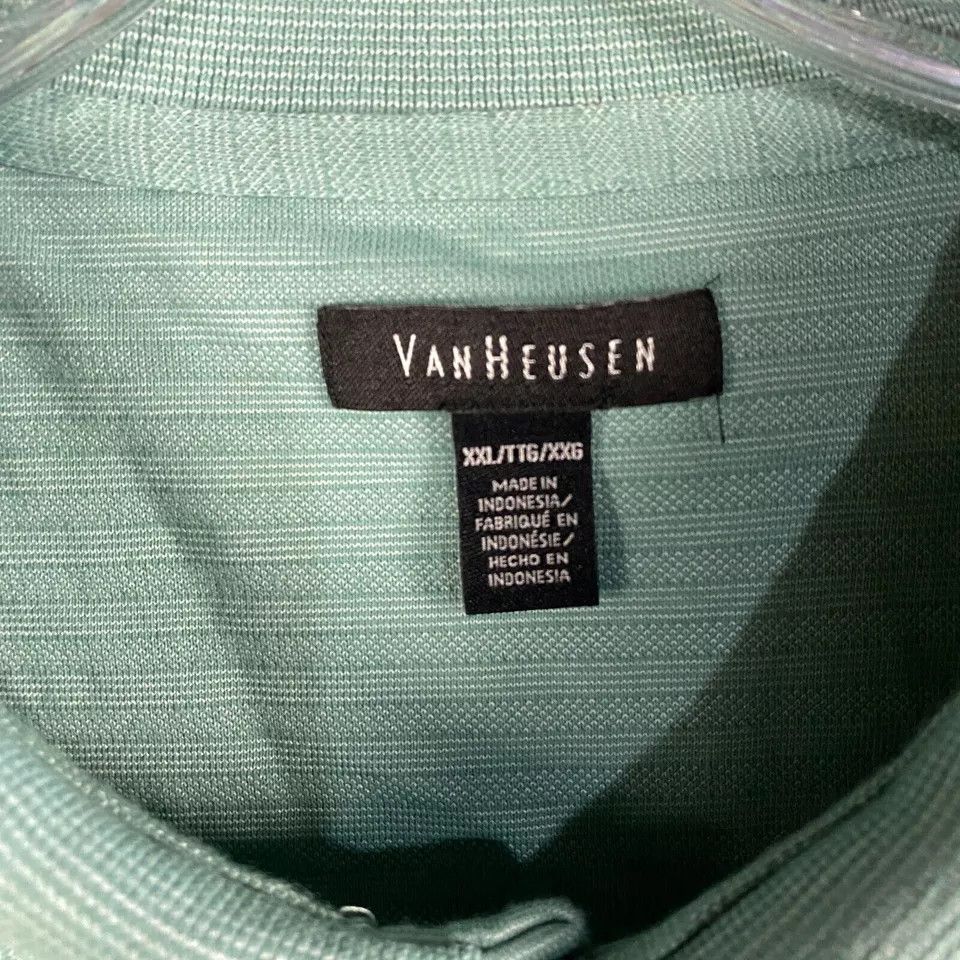 Van Heusen Van Heusen Polo Shirt Men's XXL Short Sleeve Light Blue Size US XXL / EU 58 / 5 - 2 Thumbnail