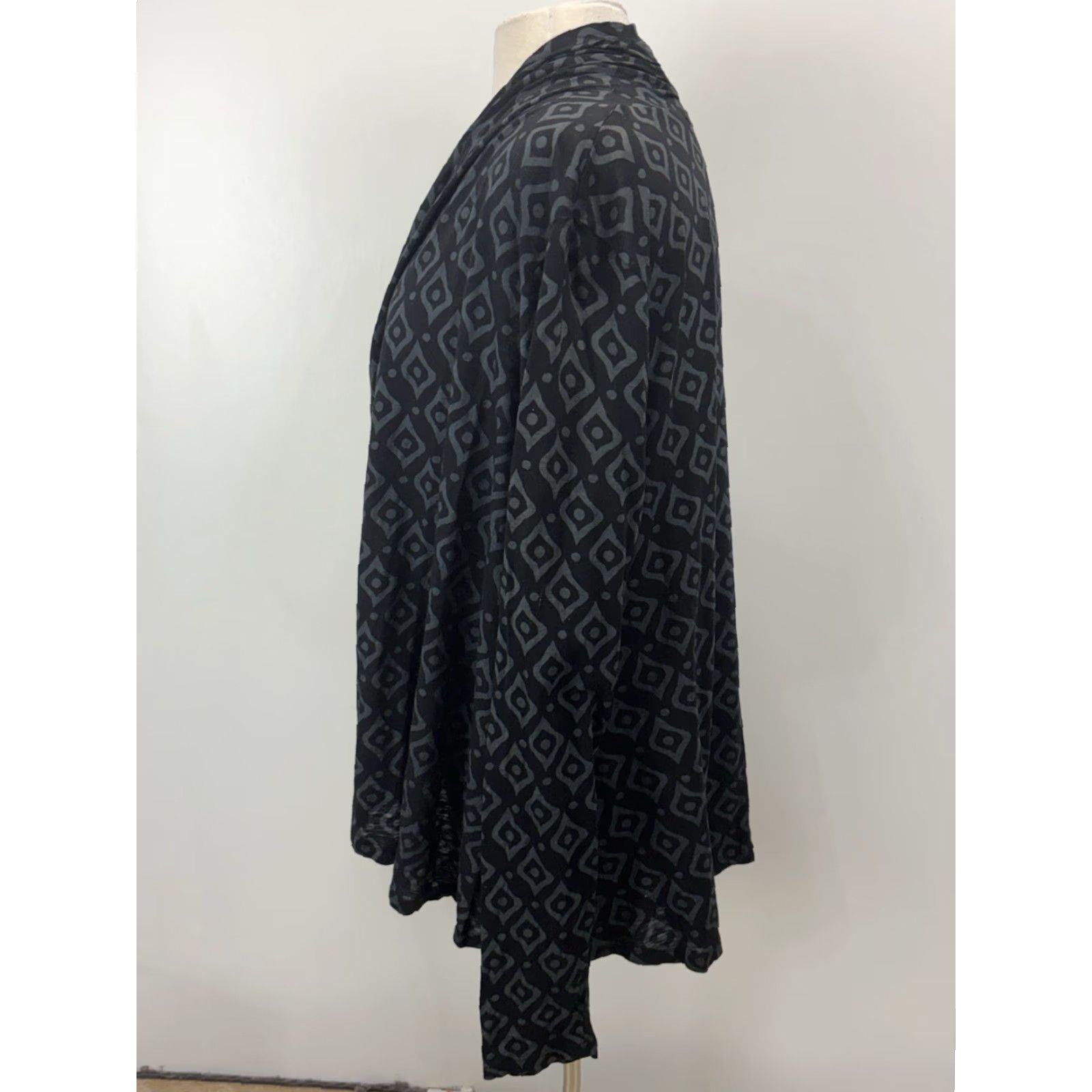 X-LARGE VINTAGE Fresh Produce Open Cardigan Top XL XXL Women Black Lightweight USA Size XL / US 12-14 / IT 48-50 - 2 Thumbnail