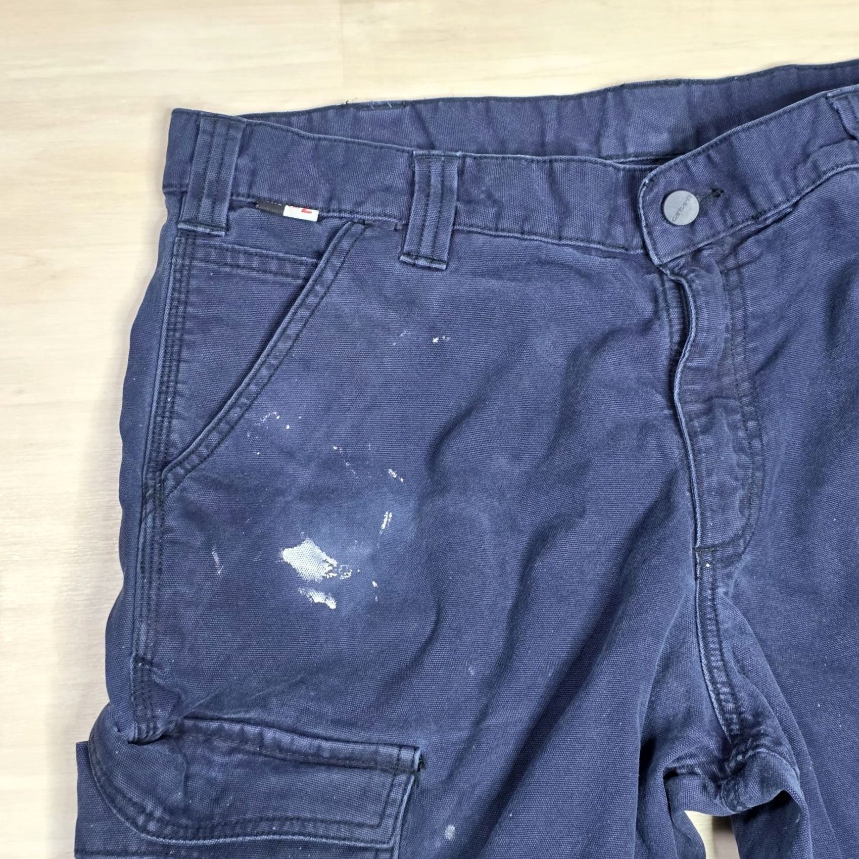 Carhartt Carhartt Cargo FR Distressed Painters Cargo Pants Mens 34 x 29 Flame Resistant Blue Size US 34 / EU 50 - 6 Thumbnail