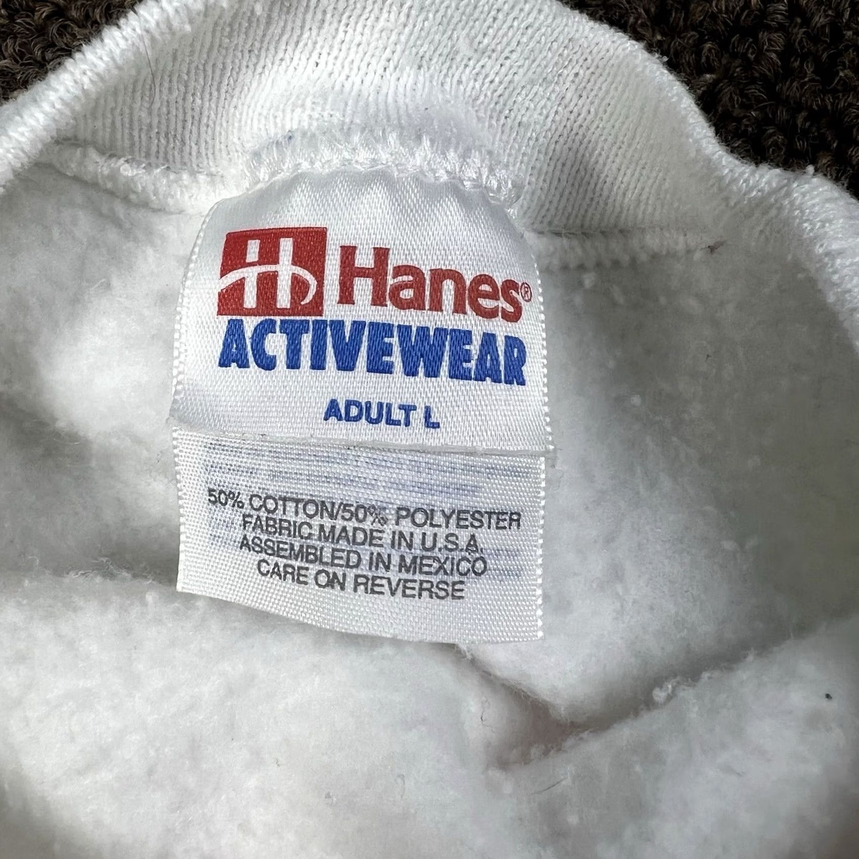 Hanes VINTAGE 90s Halloween Witch Graphic Crewneck Sweatshirt Large Hanes 50/50 White Mens Sweatshirt Size US L / EU 52-54 / 3 - 2 Thumbnail