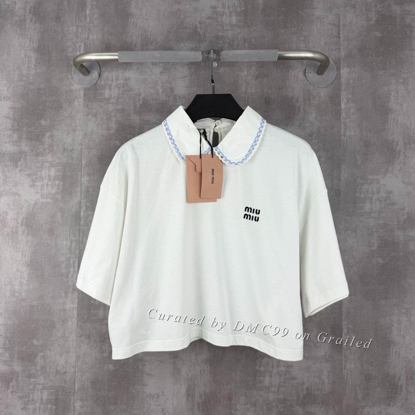 Miu Miu MiuMiu Preppy Embroidered Logo Peter Pan T-Shirt Size XS / US 0-2 / IT 36-38 - 1 Thumbnail