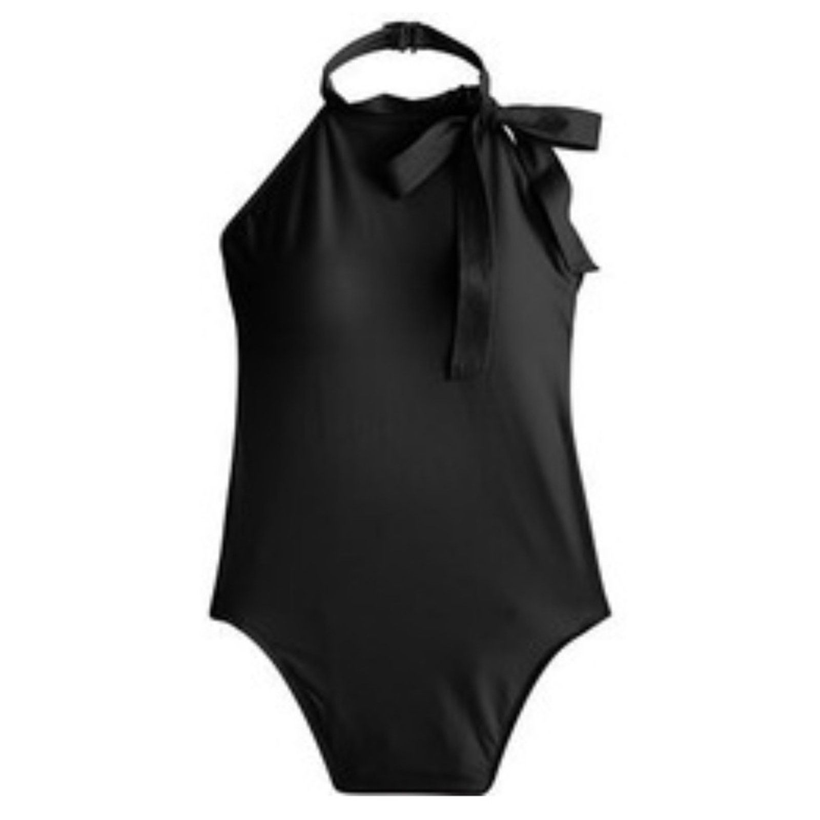 J.Crew J.Crew Halter Bow Tie One Piece Swimsuit Black Size 10 Size ONE SIZE - 1 Thumbnail