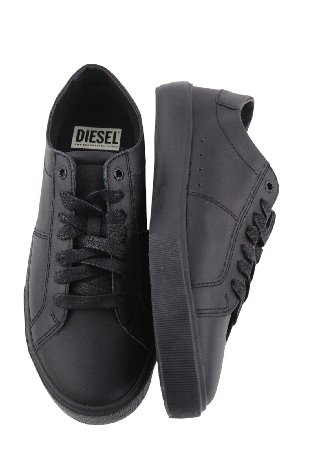 Diesel S-MYDORI LC EU45 Leather Black 41577 Size US 12 / EU 45 - 4 Thumbnail