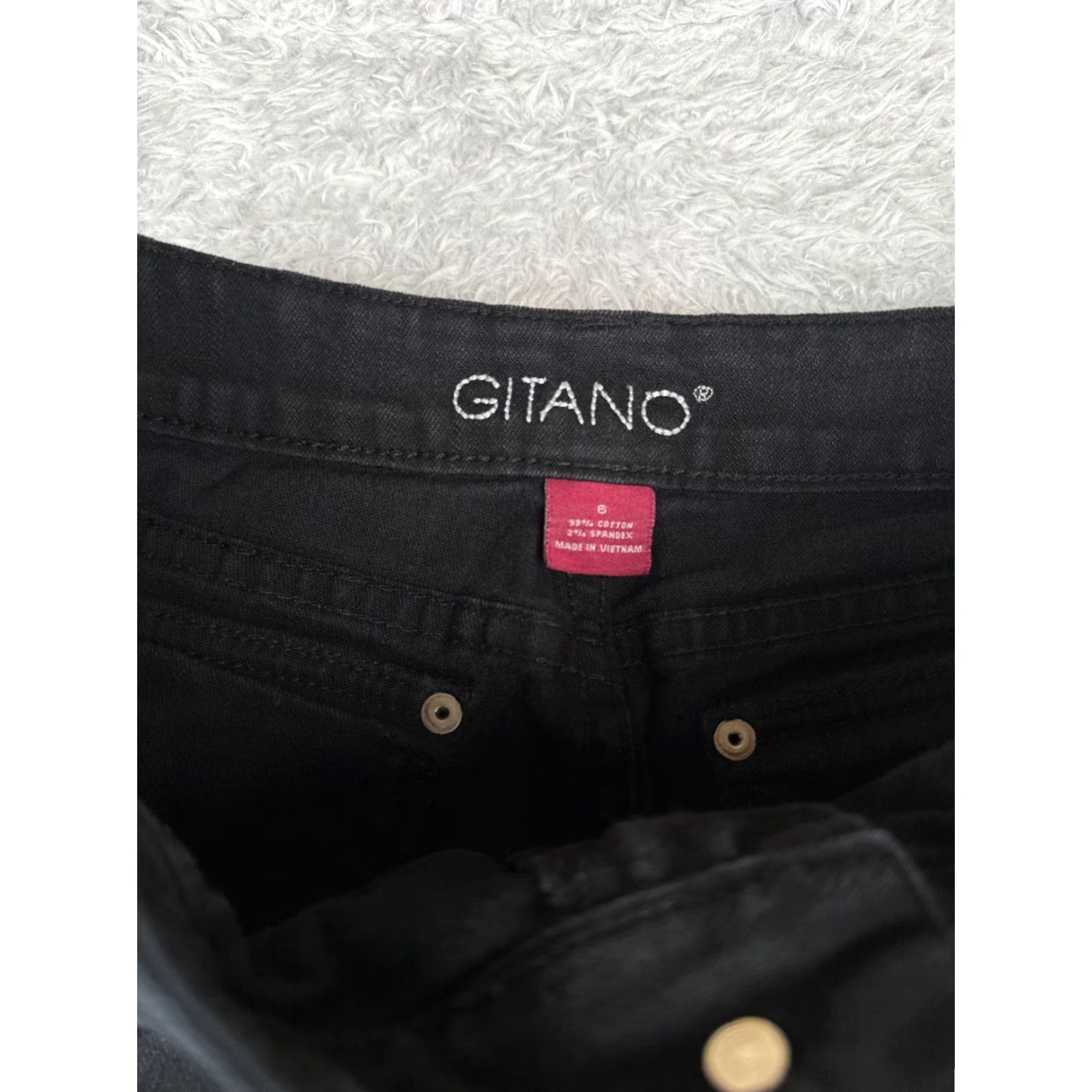 Denime Gianto Jeans Women Bootcut 6 Black Denim 28x31 Mid Rise 5-Pocket Cotton Stretch Flap Pocket Zipper Button Modern Jeans Womens Size 28" / US 6 / IT 42 - 6 Thumbnail