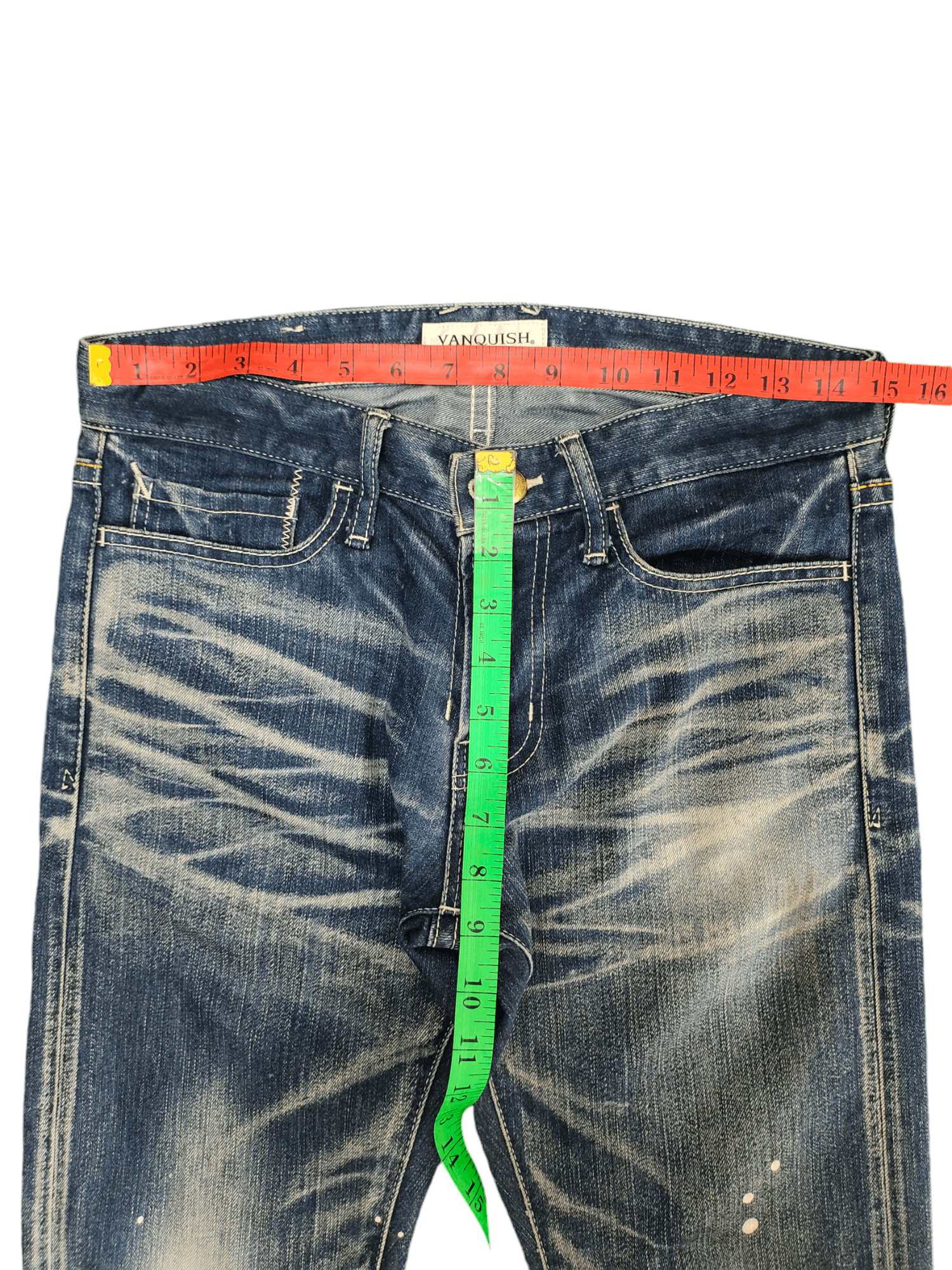 A.F.F.A. × Undercover Vanquish Clawmark Distress Faded Painted Jeans Slim Fit Size US 29 - 8 Thumbnail