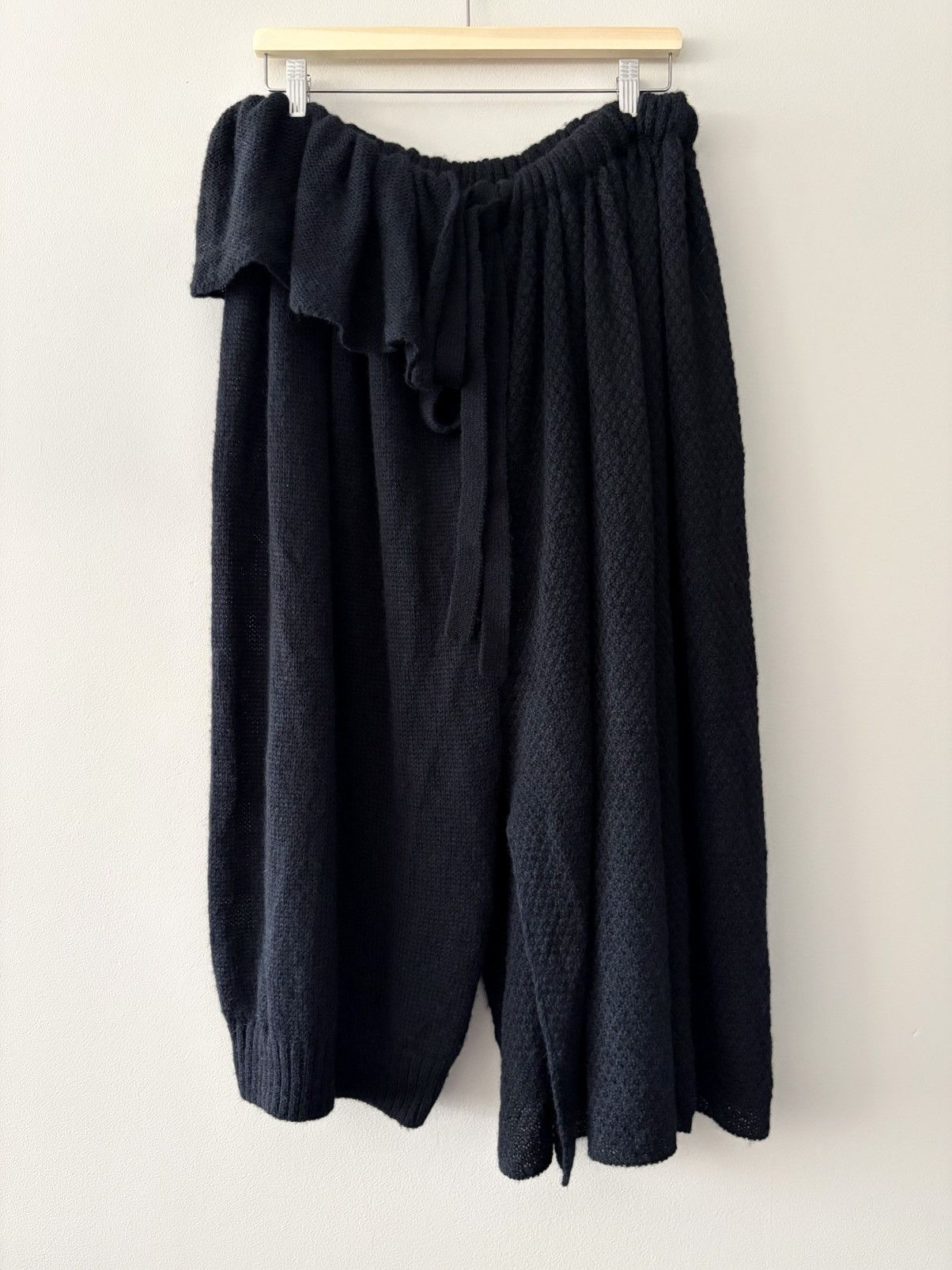 Yohji Yamamoto Yohji Yamamoto Waffle Knit Asymmetric Skirt Pants Size US 33 - 1 Thumbnail