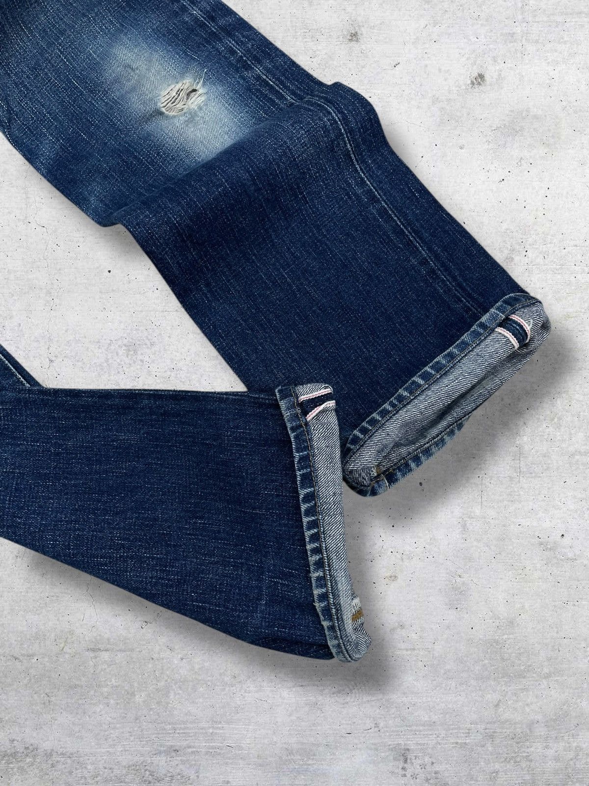 Beauty Beast VINTAGE GREEN 90S JAPAN DESIGNER SELVEDGE INDIGO ROCK DENIM Size US 32 / EU 48 - 8 Thumbnail