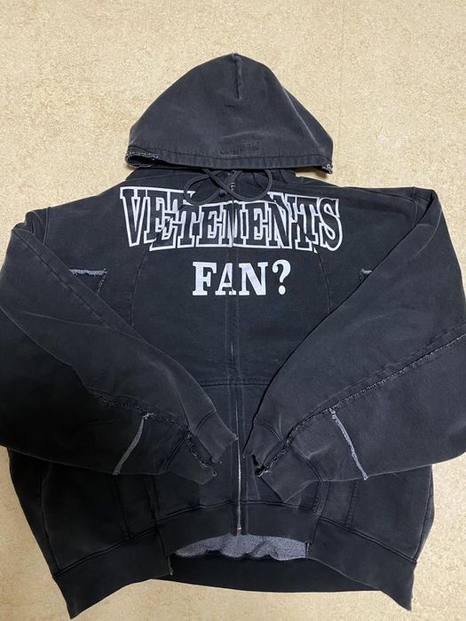 Vetements Vetements Reconstructed Fan Zip Up Hoodie | Grailed