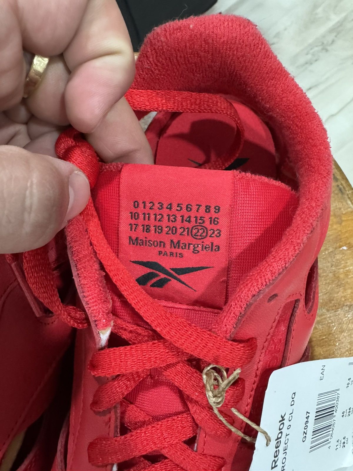 Maison Margiela × Reebok Reebok X Margiela Classic Leather Tabi Low (Red) Size US 11.5 / EU 44-45 - 5 Thumbnail