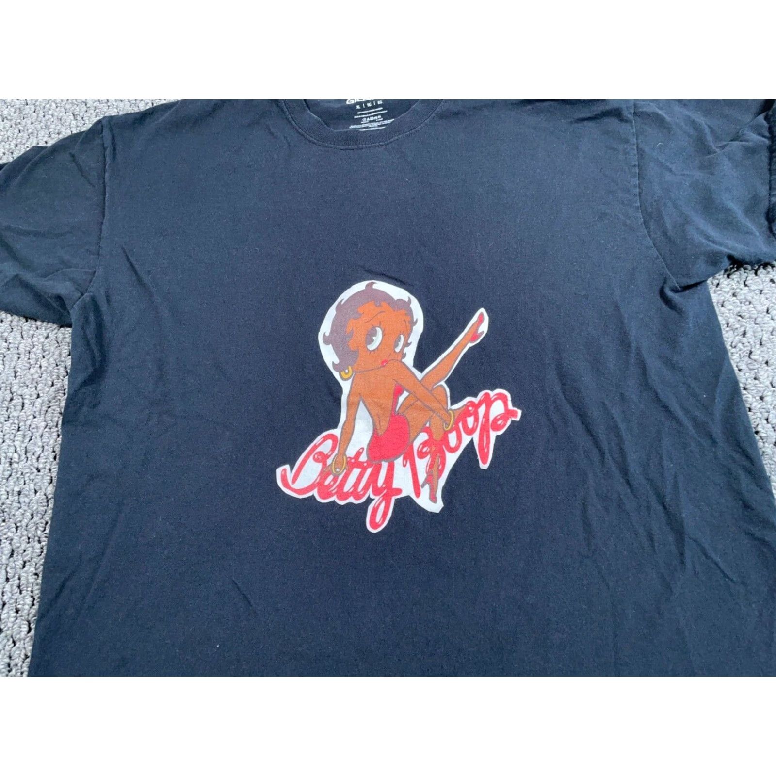 Gildan VINTAGE Betty Boop Graphic T-Shirt Men XL Black Double-Sided Print Cartoon T-Shirt 2000s Gildan Size US XL / EU 56 / 4 - 4 Thumbnail
