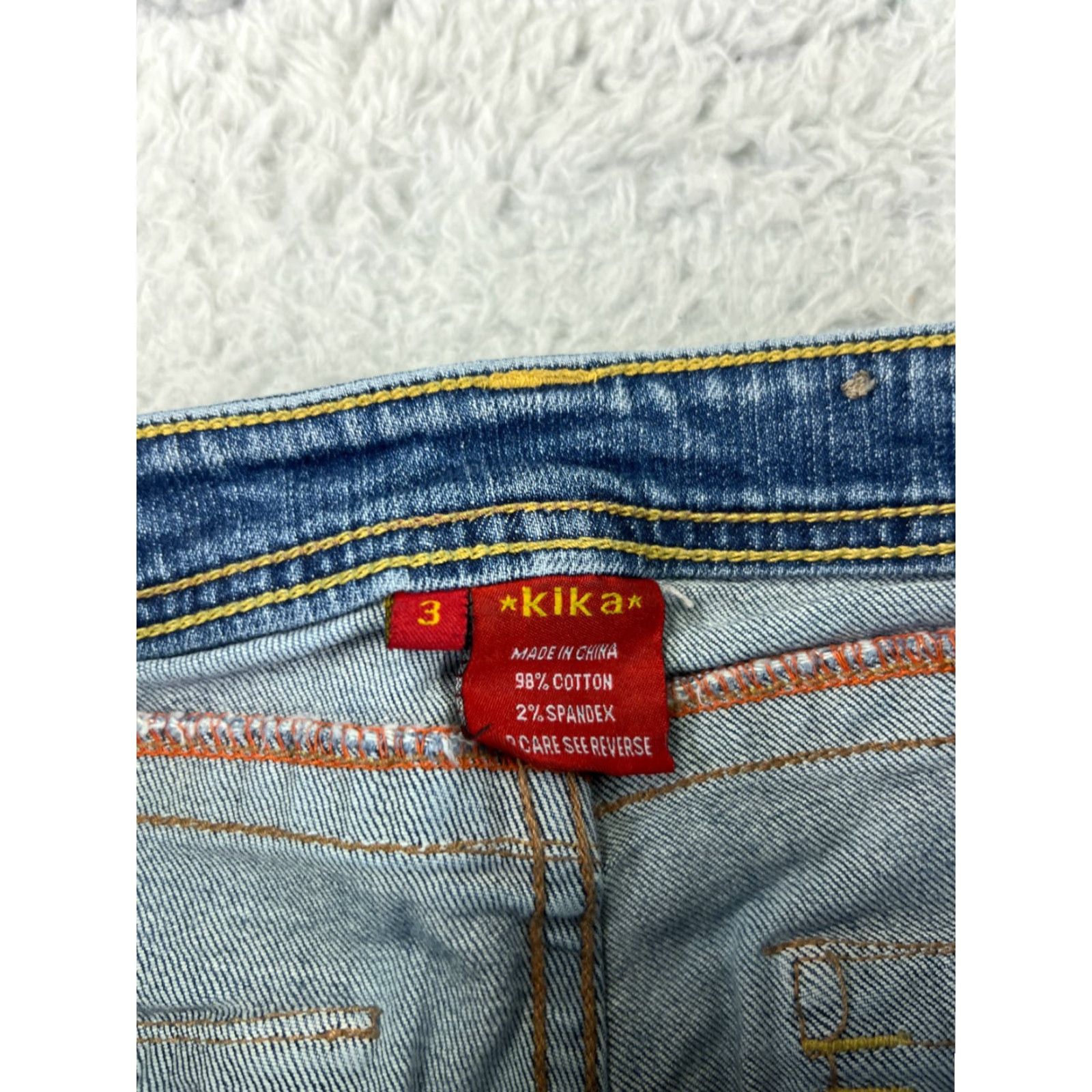 Denime Kika Jeans Womens 3 Blue Denim Flared Low Rise 5-Pocket Stretch Cotton Size 26" / US 2 / IT 38 - 3 Thumbnail