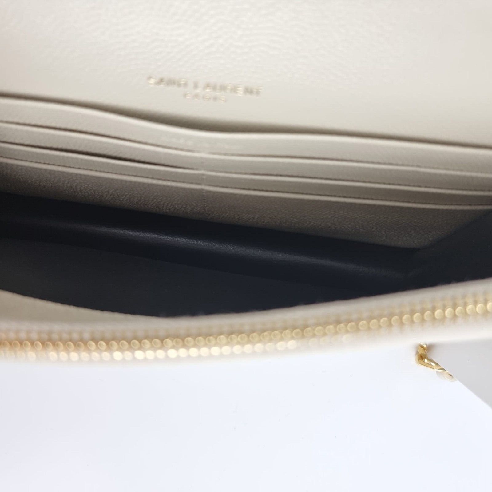 Saint Laurent Paris SAINT LAURENT Cassandre Envelope Crema Soft Grained Leather Size ONE SIZE - 8 Thumbnail