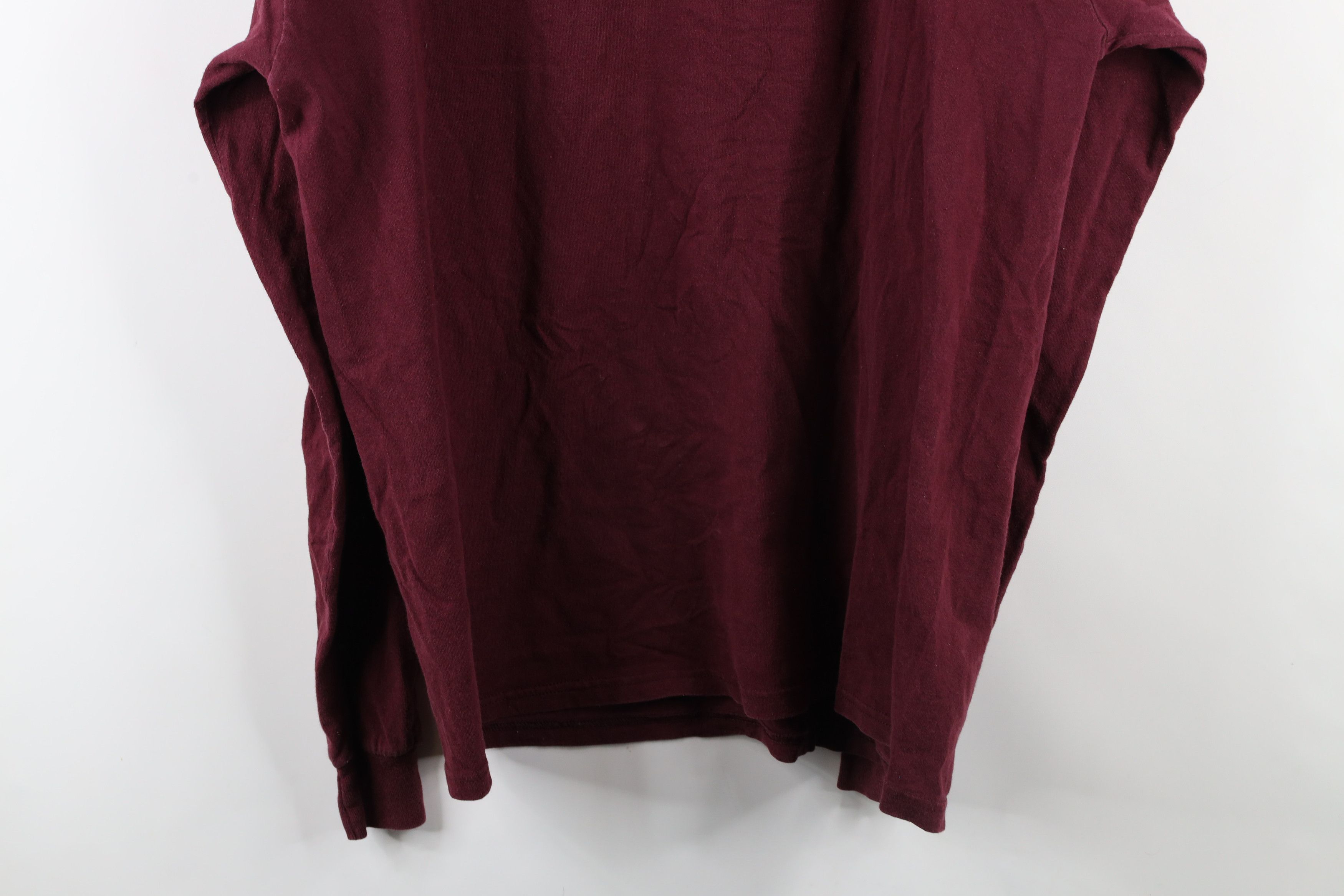 Vintage Vintage 90s Streetwear Long Sleeve Pocket T-Shirt Red Cotton Size US XL / EU 56 / 4 - 10 Thumbnail