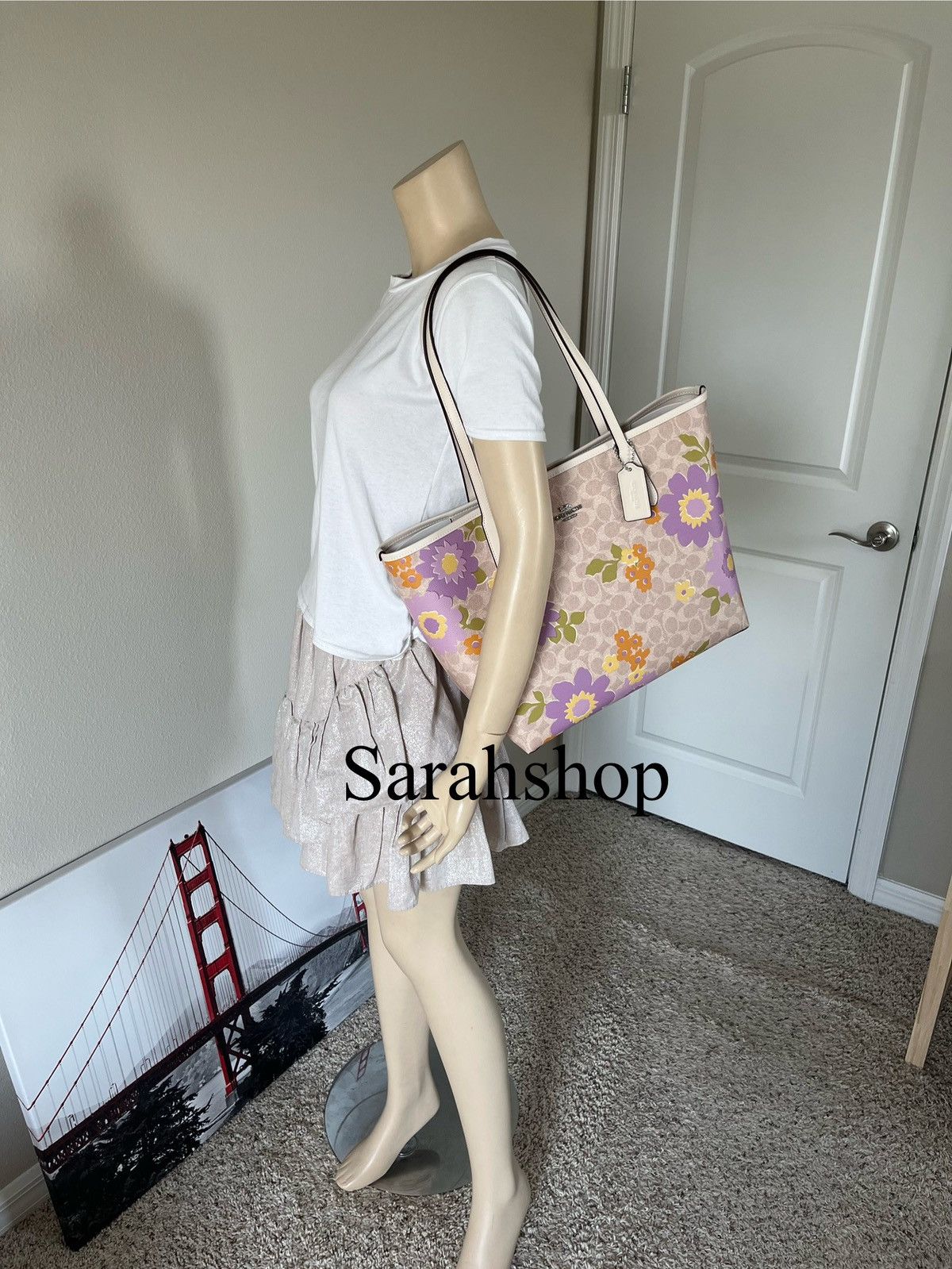 Coach Coach City Tote In Signature Floral Size ONE SIZE - 9 Thumbnail
