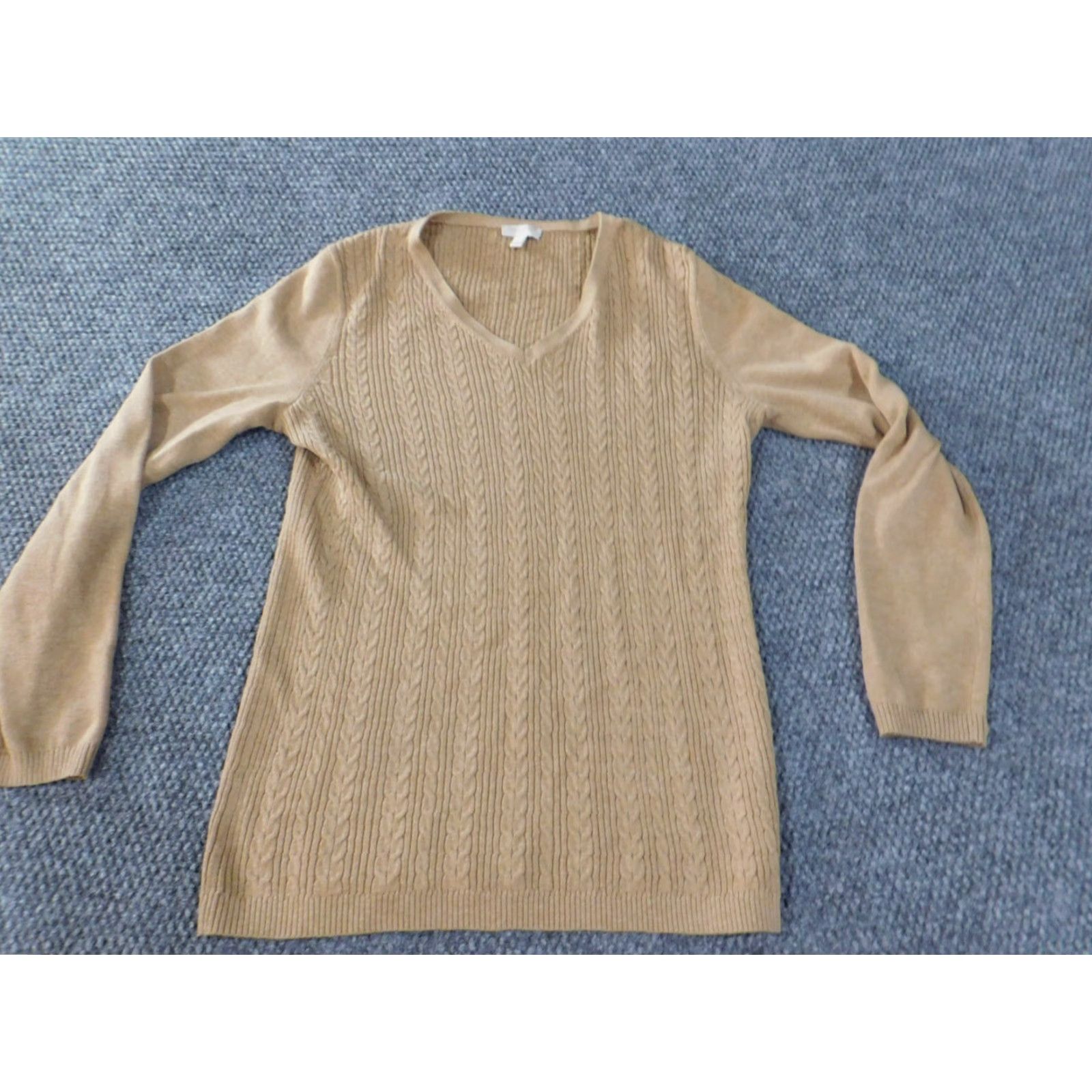 Talbots Talbots Sweater Womens Pullover Regular Small Beige Cotton Knit Crew Neck Stretch Knit Modern Classic Size S / US 4 / IT 40 - 3 Thumbnail